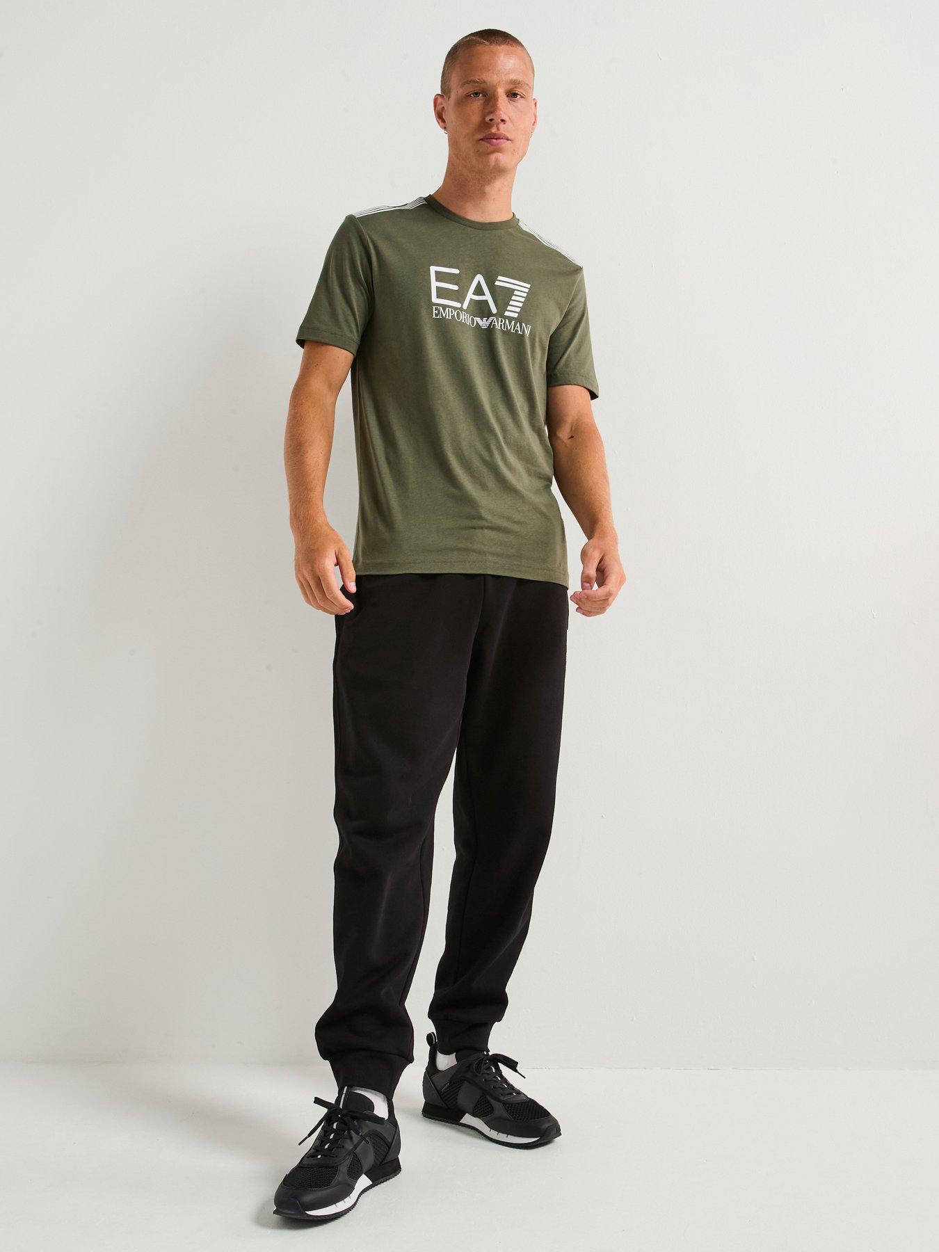  image of ea7-emporio-armani-train-7-lines-large-logo-t-shirt-green