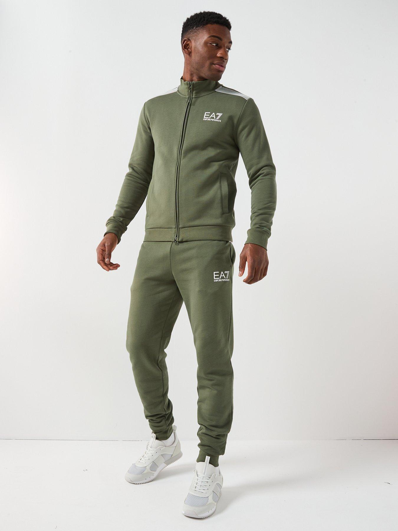 image of ea7-emporio-armani-train-7-lines-large-logo-tracksuit-green