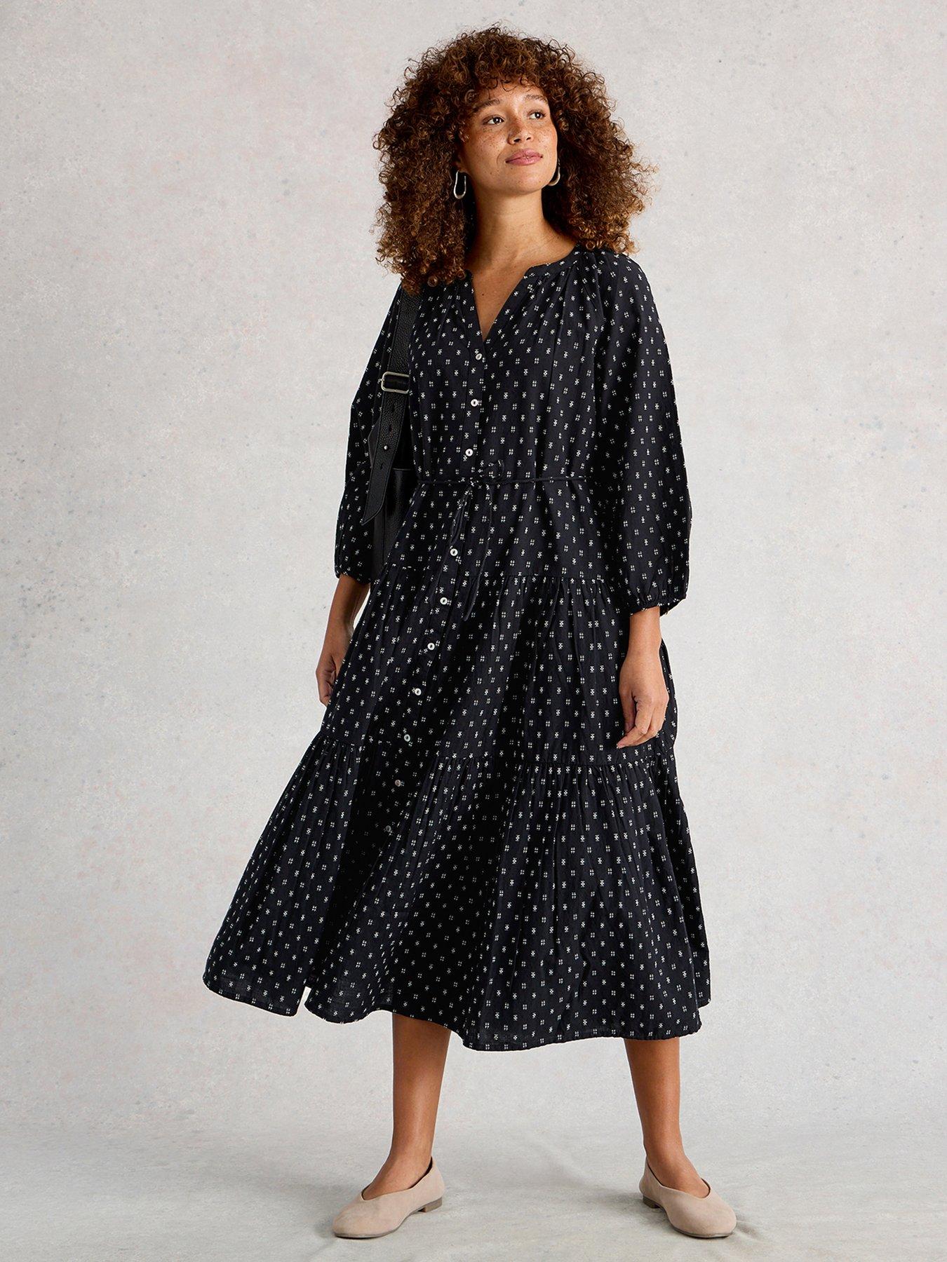 undefined Gina Midi Dress - Black