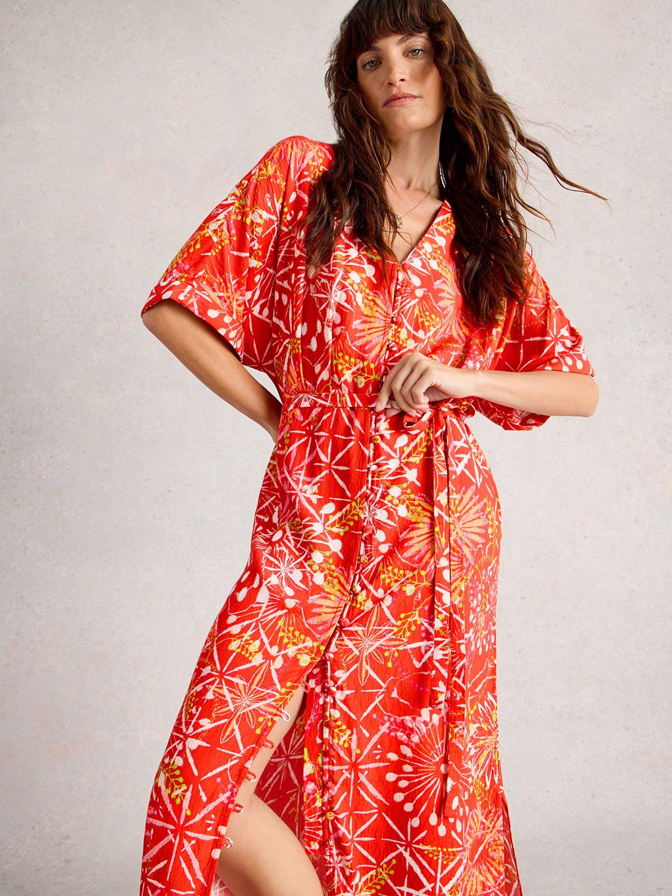 undefined Kiki Kimono Dress - Red