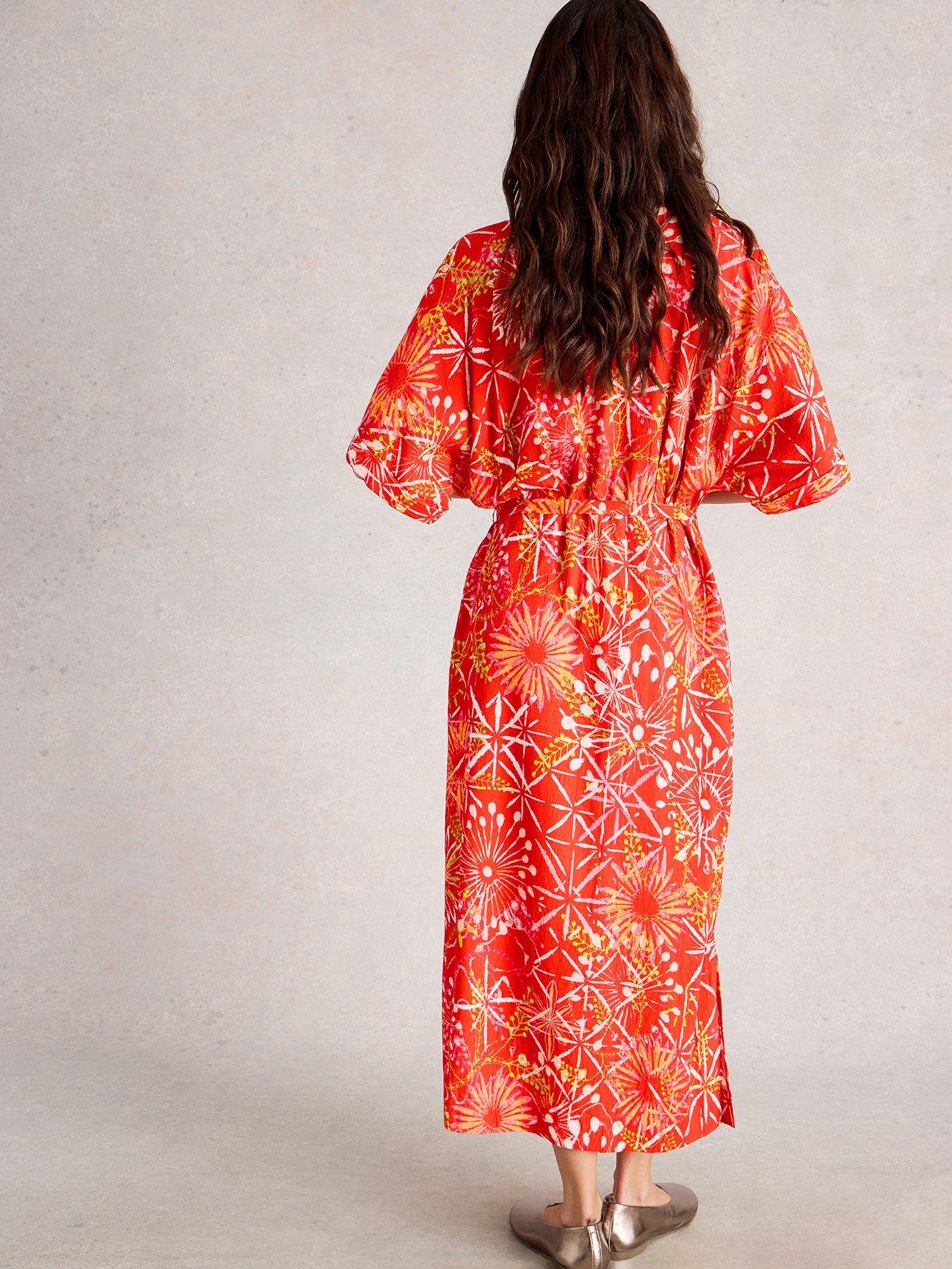 Image 2 of 6 of White Stuff Kiki Kimono Dress - Red