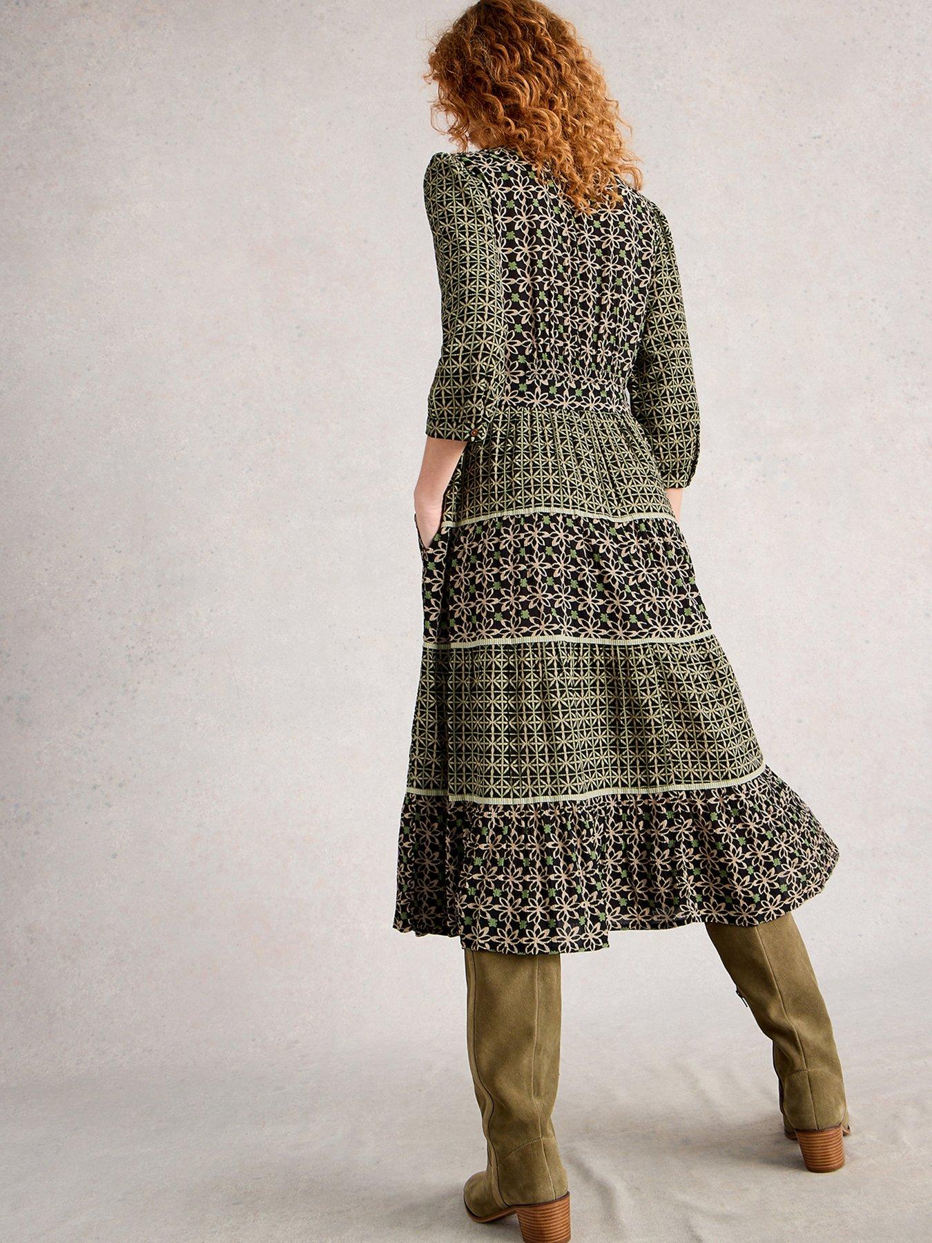 Image 2 of 6 of White Stuff Mabel Mixed Print Dress - Black