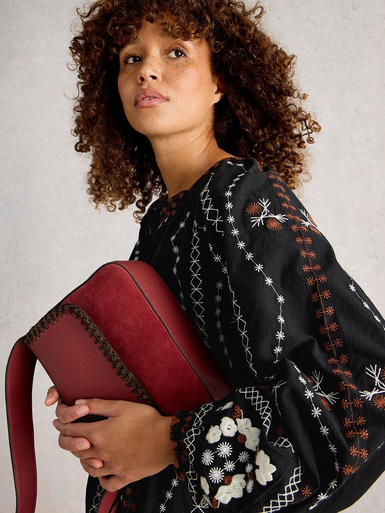 Image 4 of 6 of White Stuff Aurora Embroidered Dress - Black