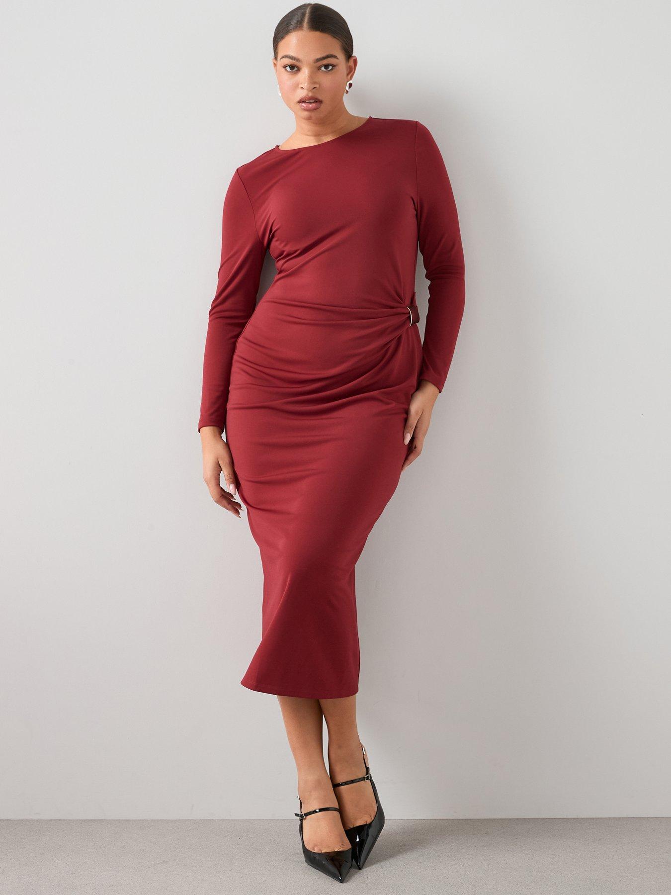 The Very Collection Curve Trim Detail Jersey Dress - Red