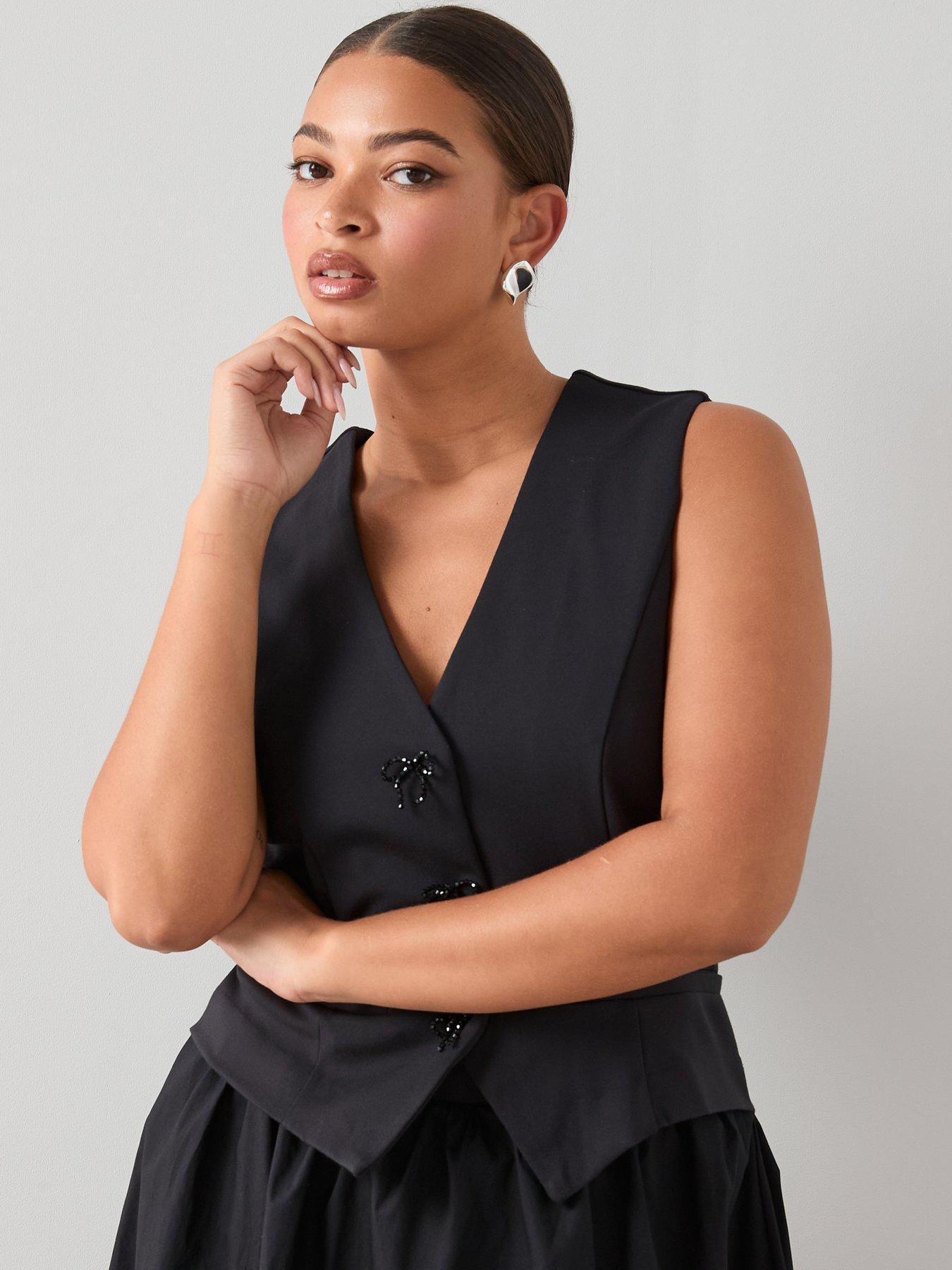  image of the-very-collection-curve-bow-trim-2-in-1-midi-dress-black