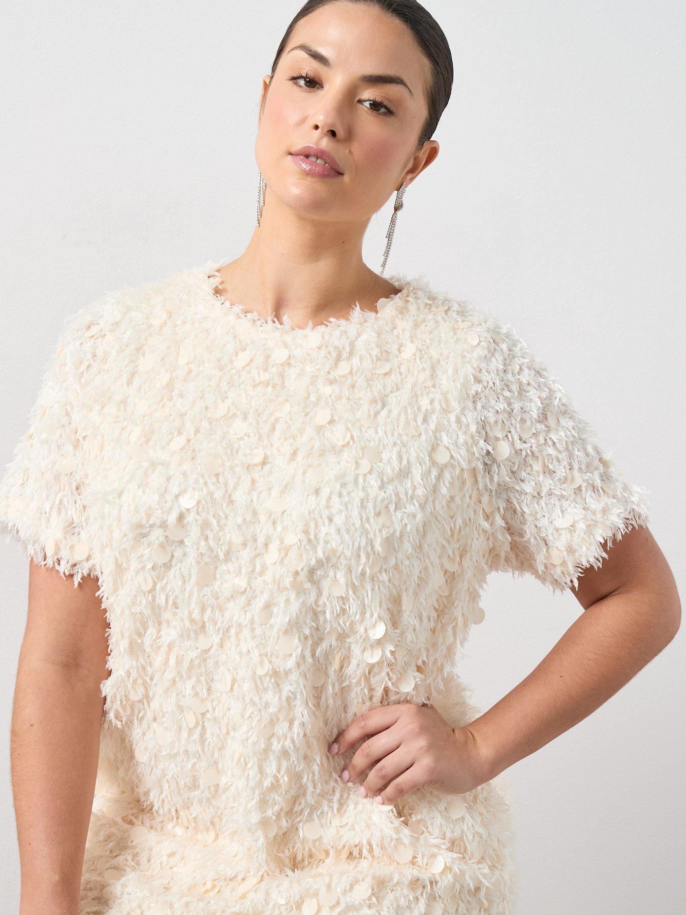 white christmas dresses Cream Floral Lace Puff Sleeve Ruffle Hem Mini Dress