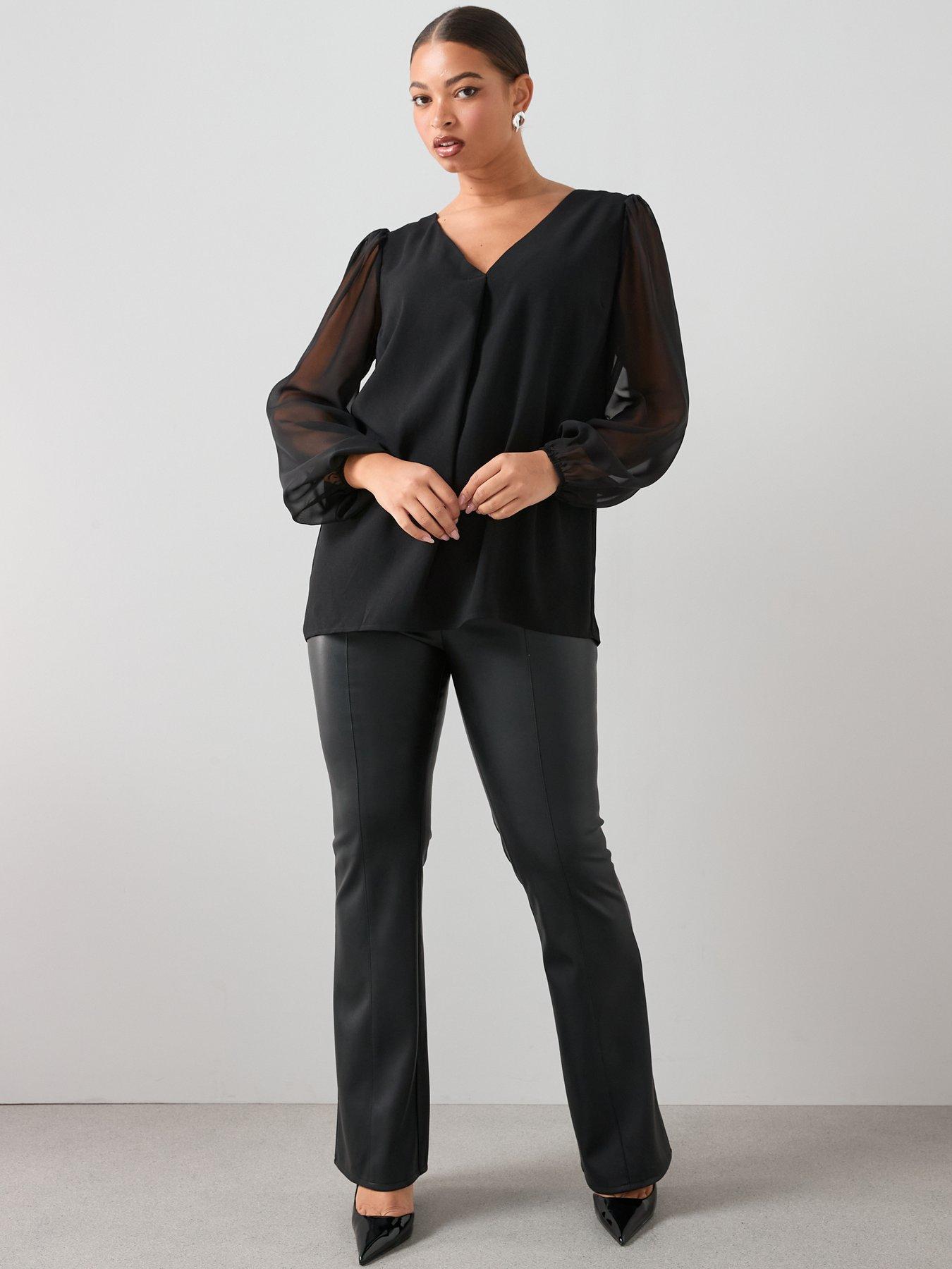  image of the-very-collection-curve-bow-back-top-black
