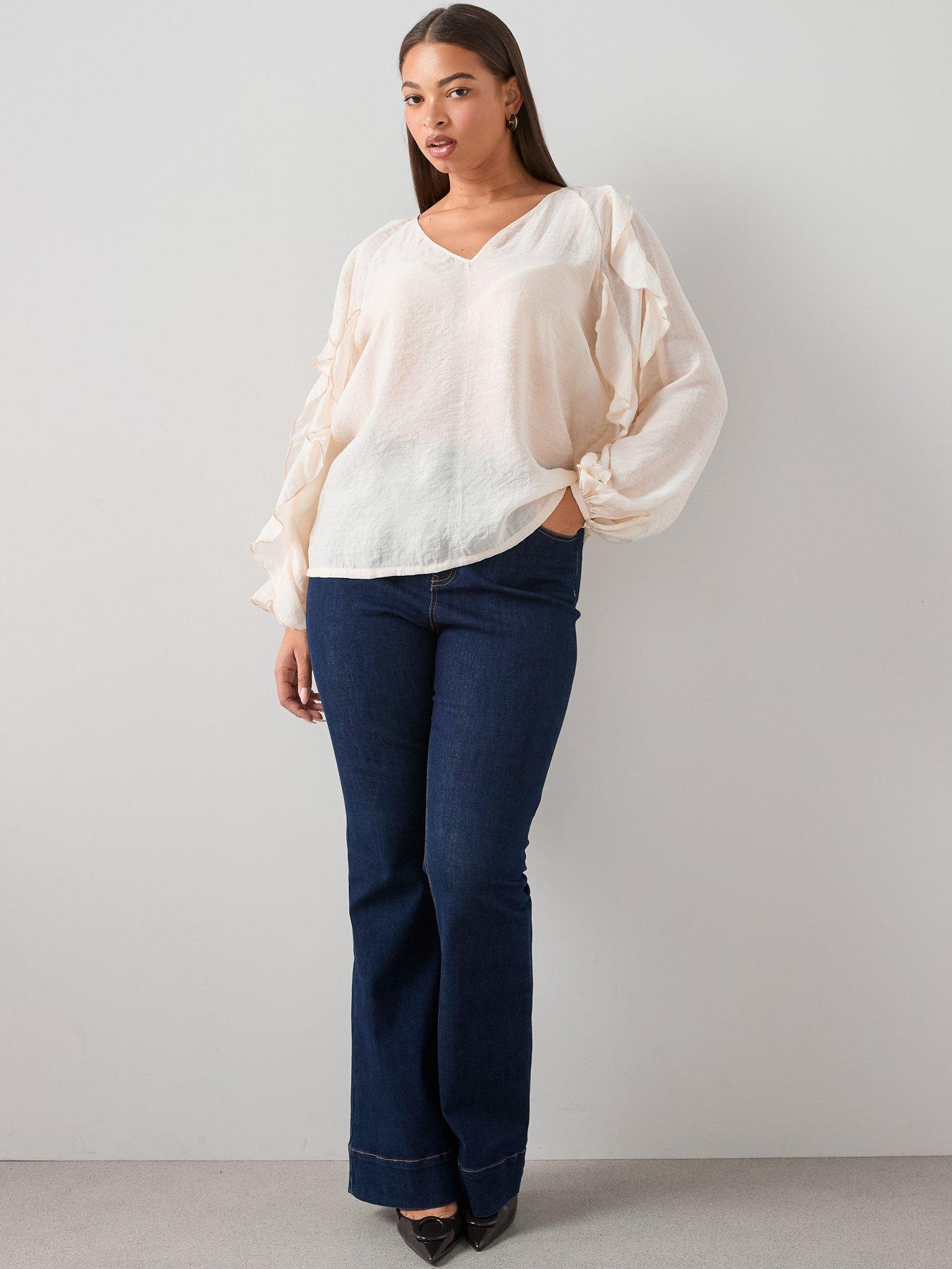  image of the-very-collection-curve-ruffle-blouse-ivory
