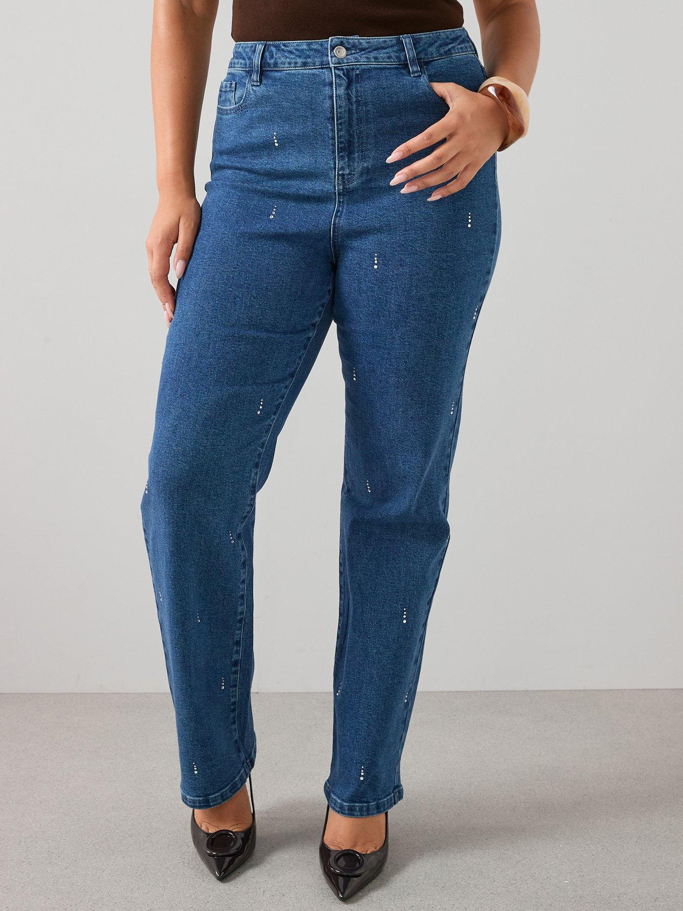 The Very Collection Curve Rhinestone Straight Leg Jean
