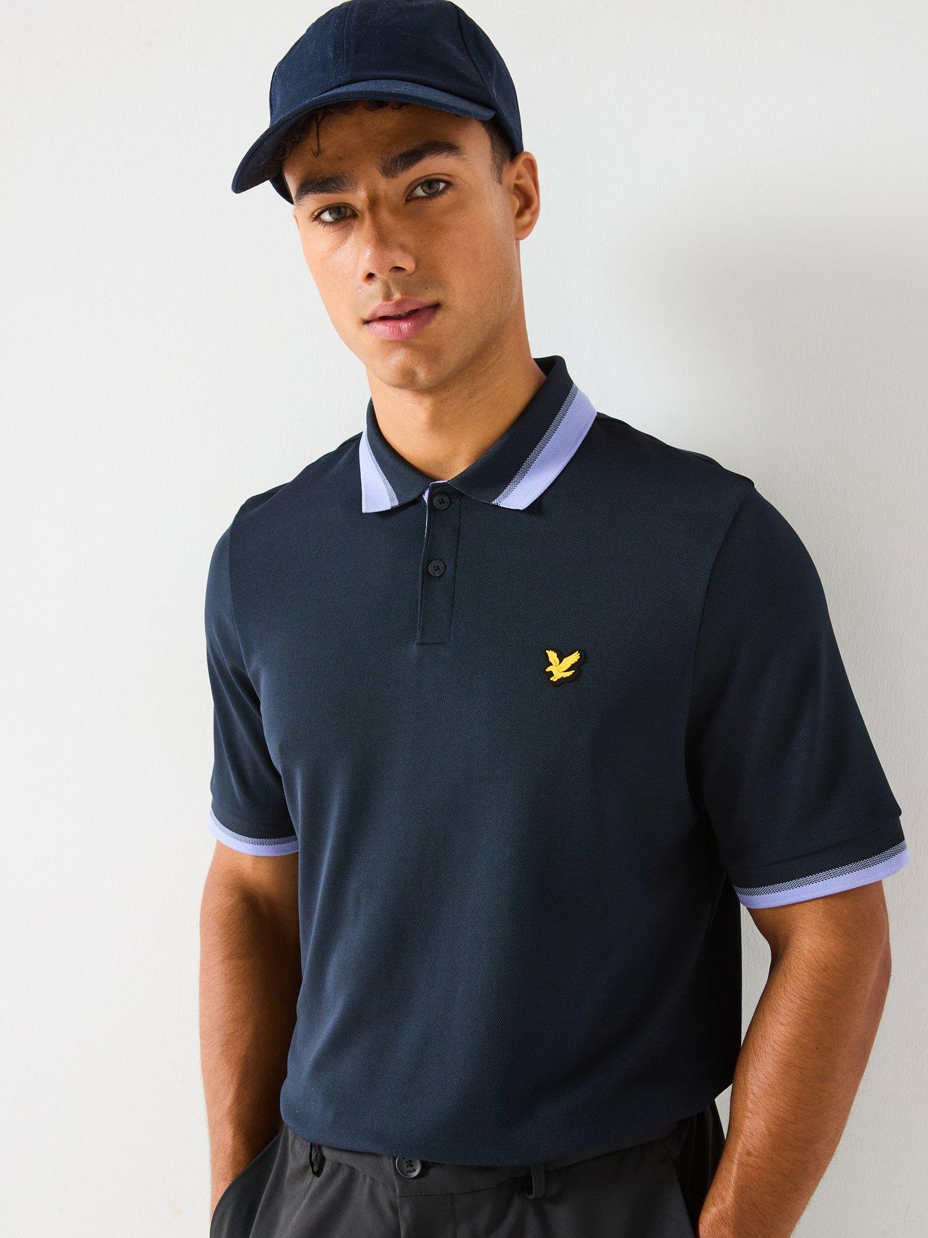 Lyle & Scott Golf Mens Tipped Rib Polo Shirt - Navy