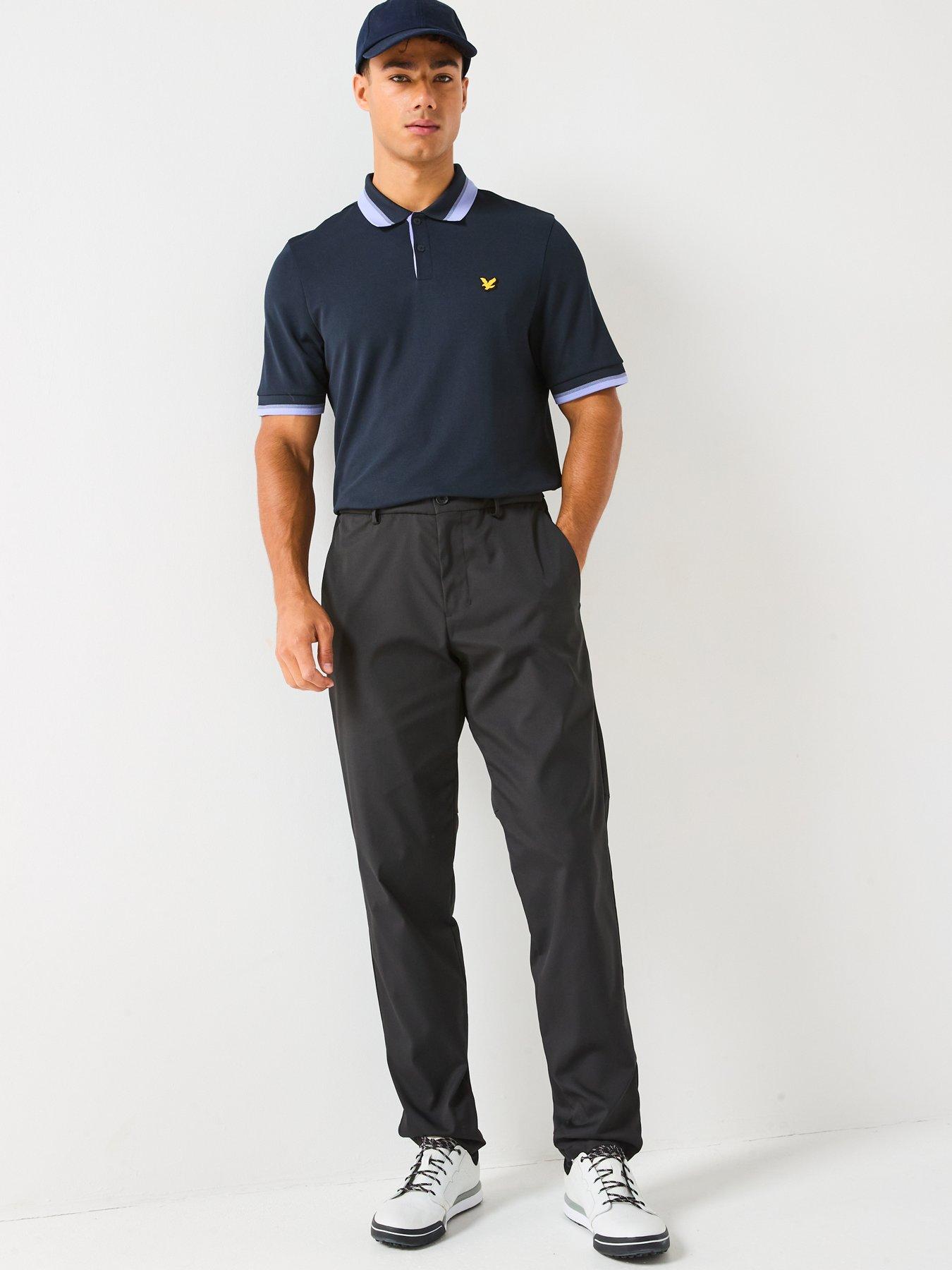 Image 3 of 4 of Lyle & Scott Golf Mens Tipped Rib Polo Shirt - Navy
