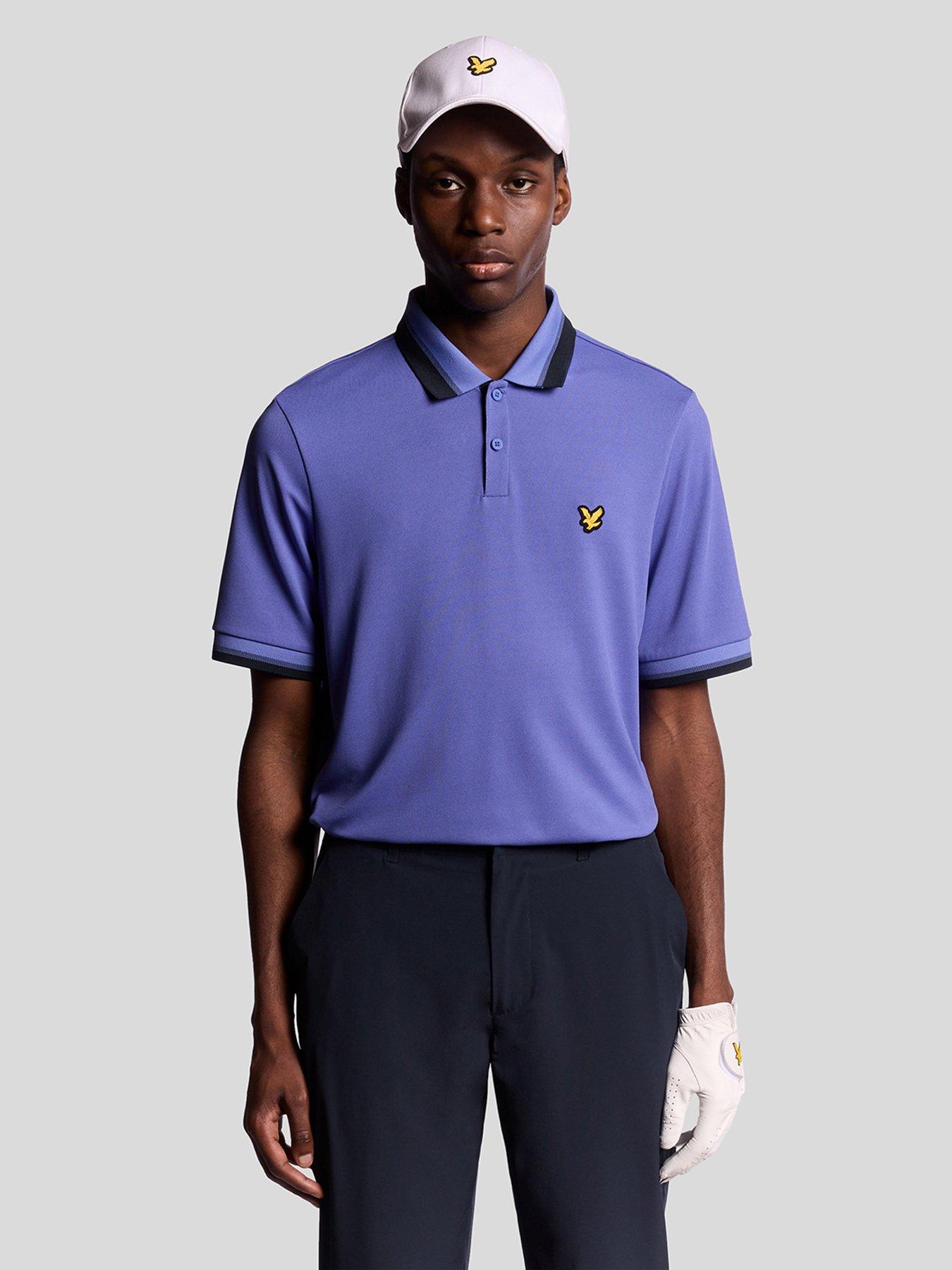 Lyle & Scott Golf Mens Tipped Rib Polo Shirt - Navy