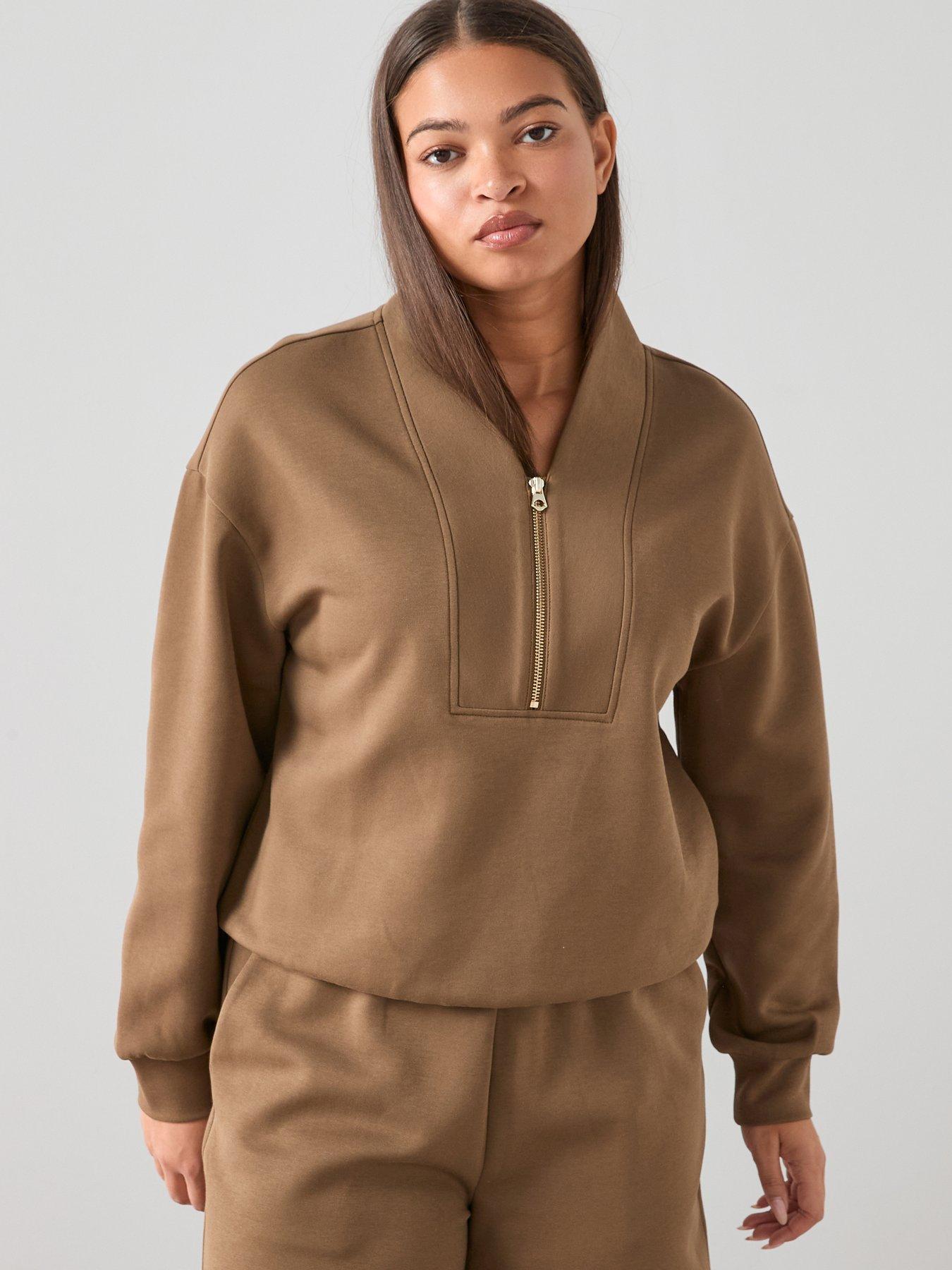 The Very Collection Curve Half Zip Sweatshirt - Olive