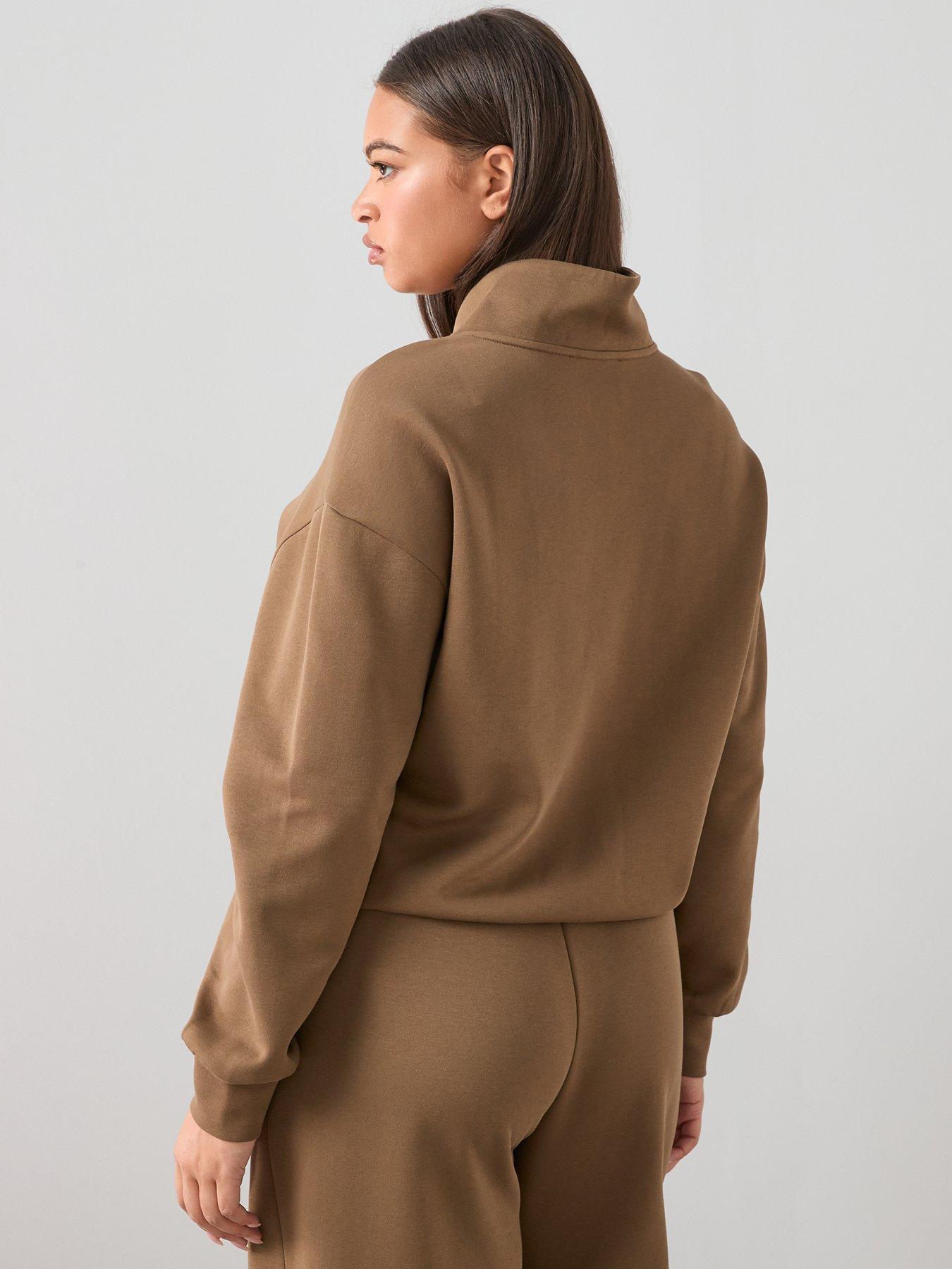  image of the-very-collection-curve-half-zip-sweatshirt-olive