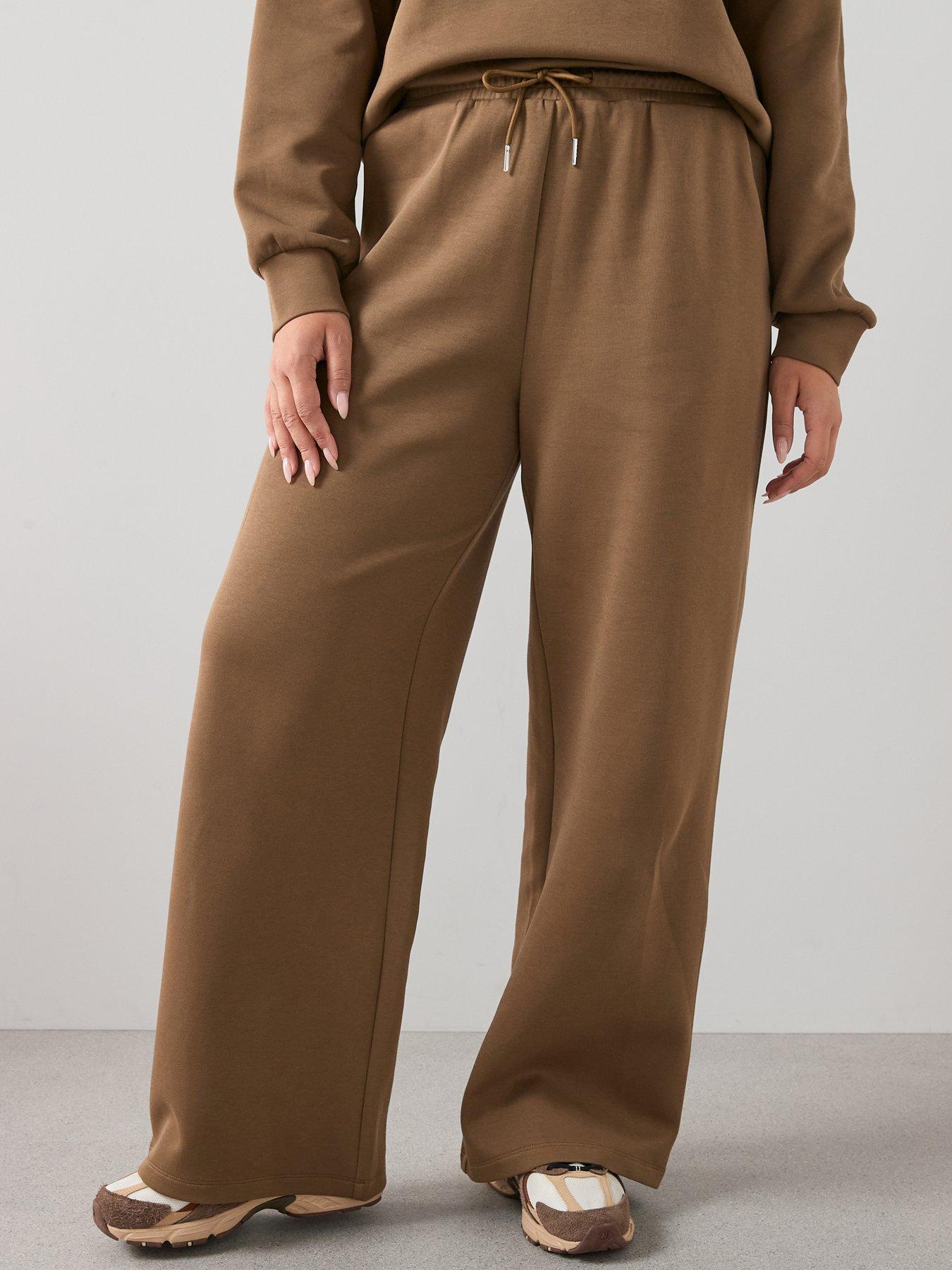 The Very Collection Curve Wide Leg Joggers - Olive