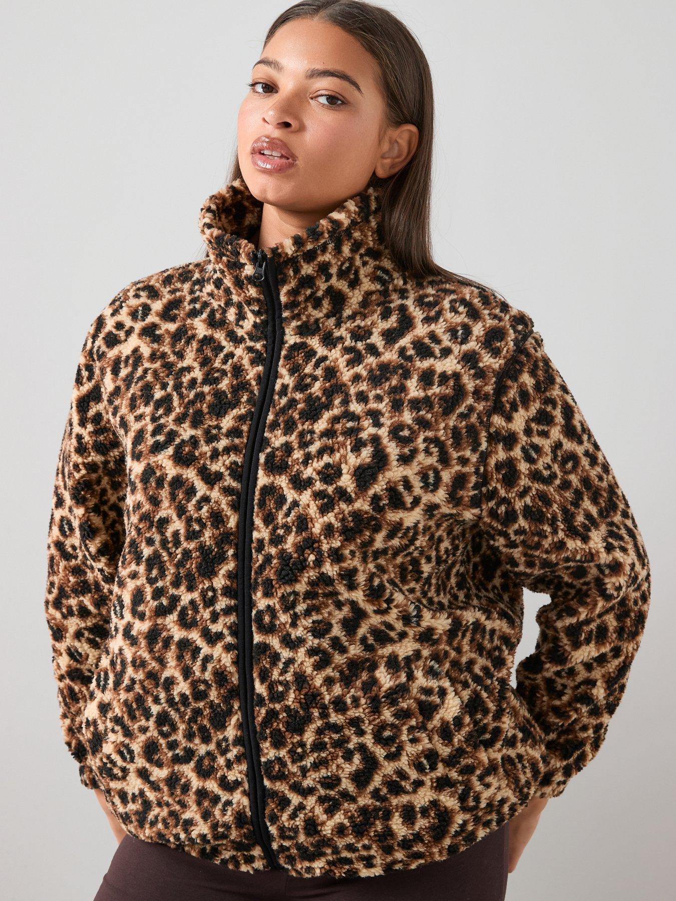 The Very Collection Curve Animal Print Fleece Jacket - Multi