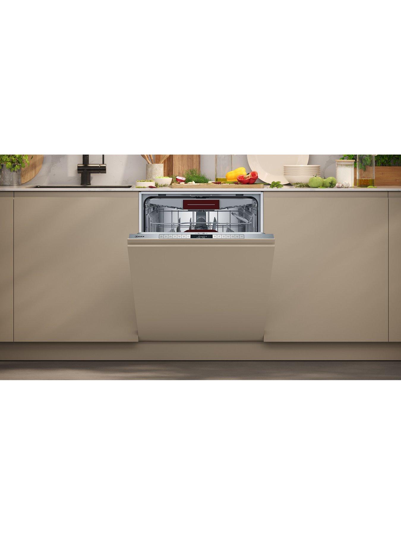  image of neff-n50-s155hvx00g-full-size-13-place-settings-integrated-dishwasher-with-extra-dry-stainless-steel-d-rated