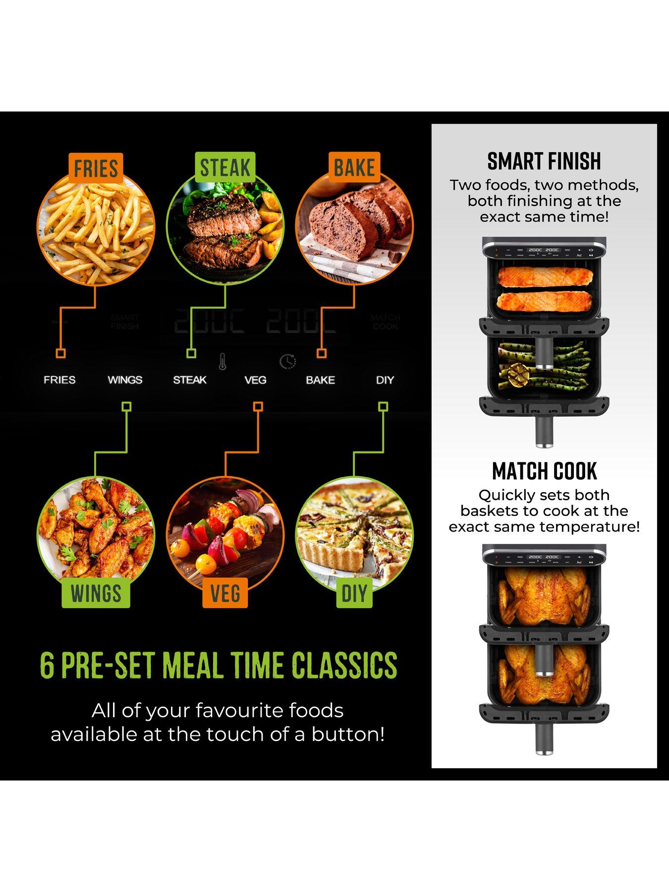  image of tower-vortx-11l-xl-dual-layer-air-fryer-digital-control-panel-black