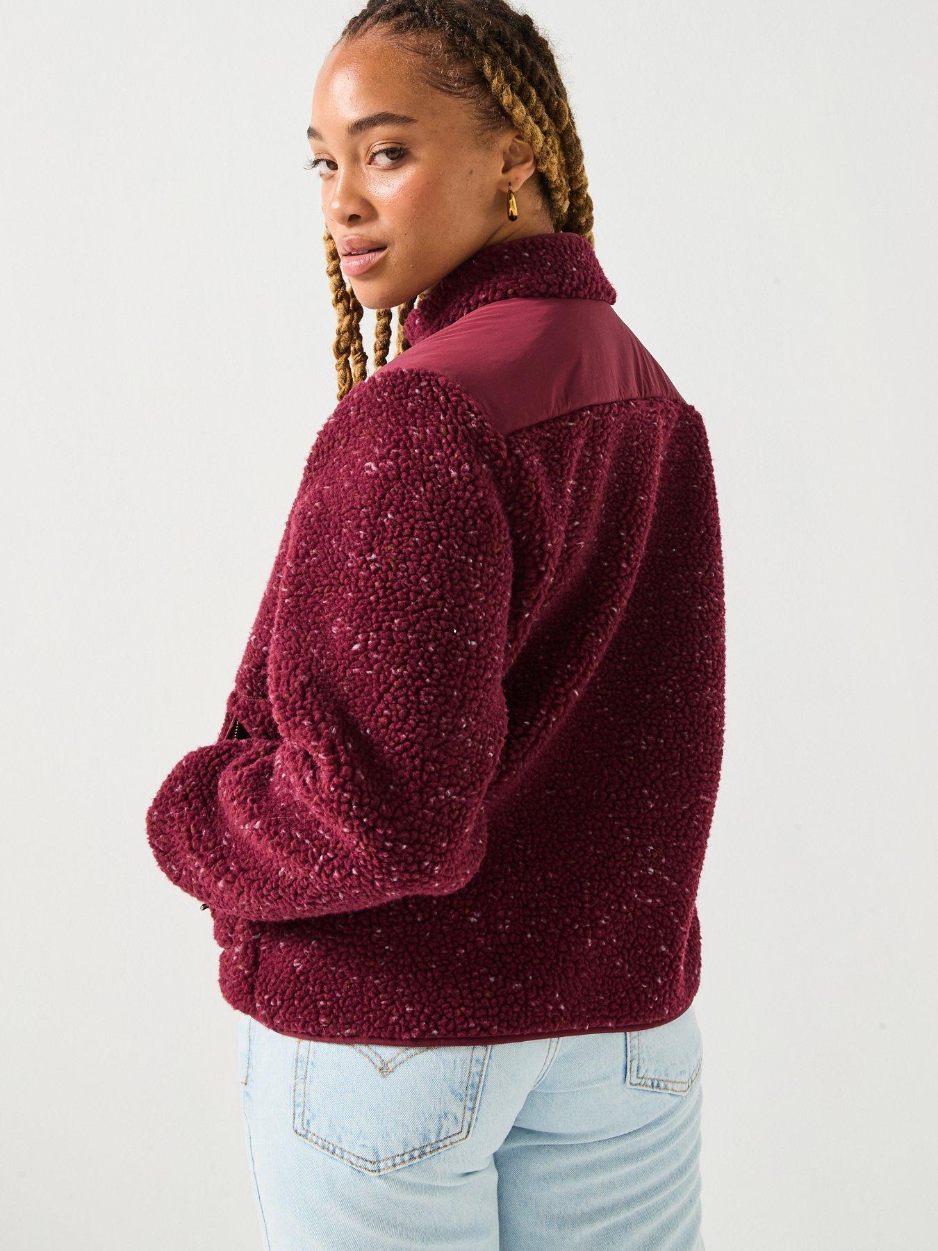 Image 2 of 6 of Levi's Sienna Sherpa Jacket - H225 Nep Tawny Port with Gray Mist and Bison - Red