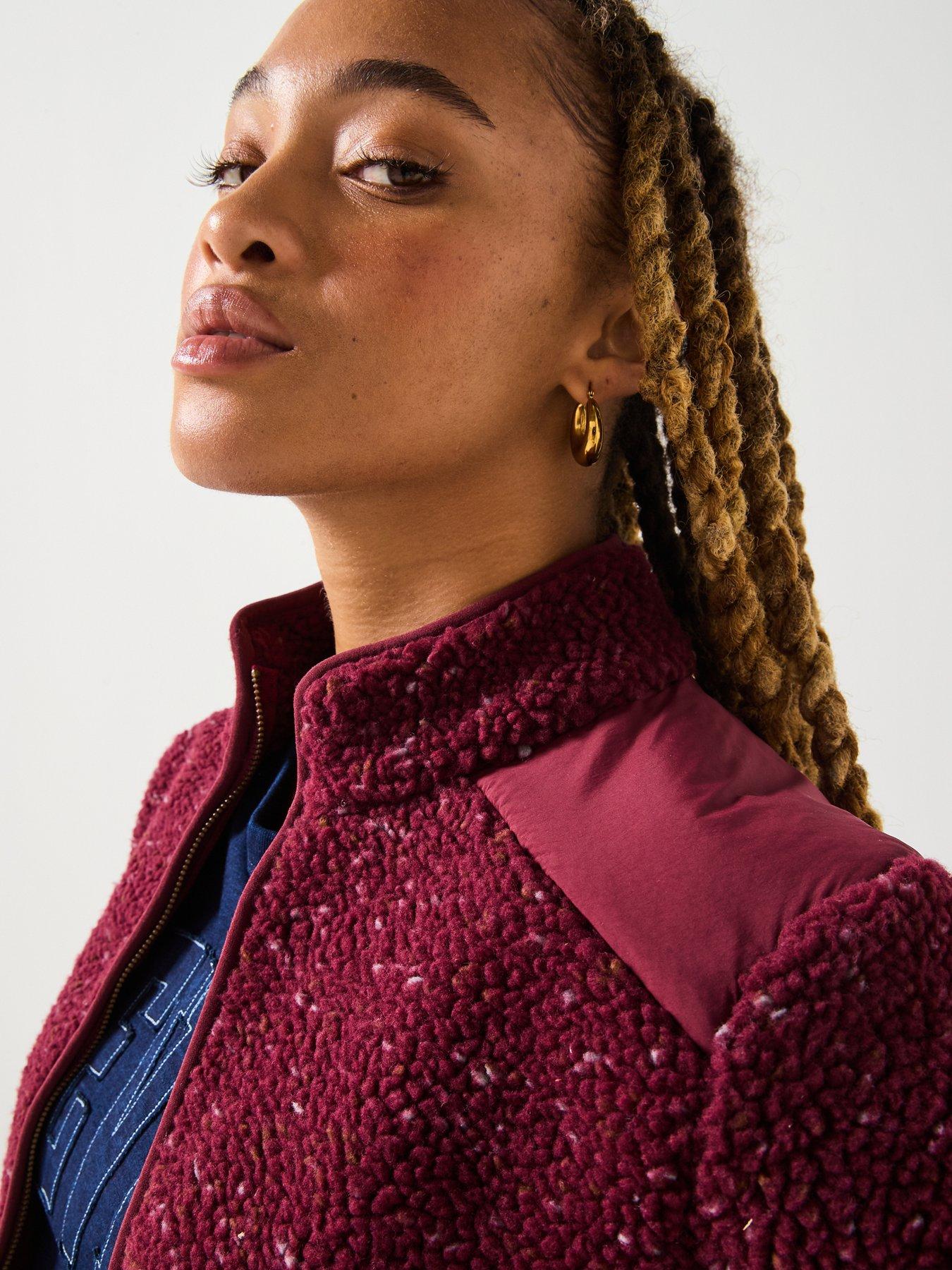 Image 4 of 6 of Levi's Sienna Sherpa Jacket - H225 Nep Tawny Port with Gray Mist and Bison - Red