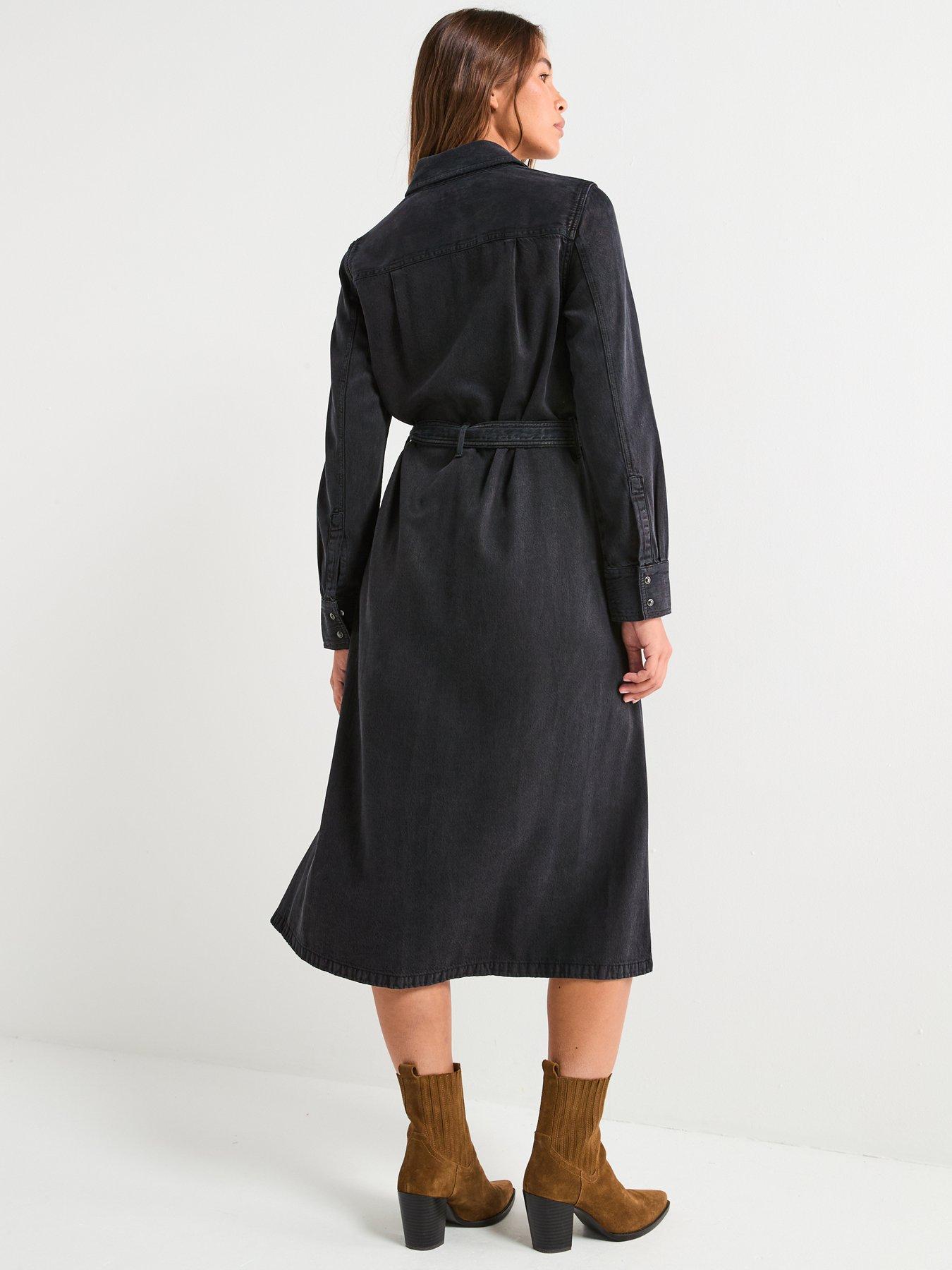 Image 2 of 4 of Levi's Quincey Long-sleeve Maxi Dress - Mini Scrape - Black