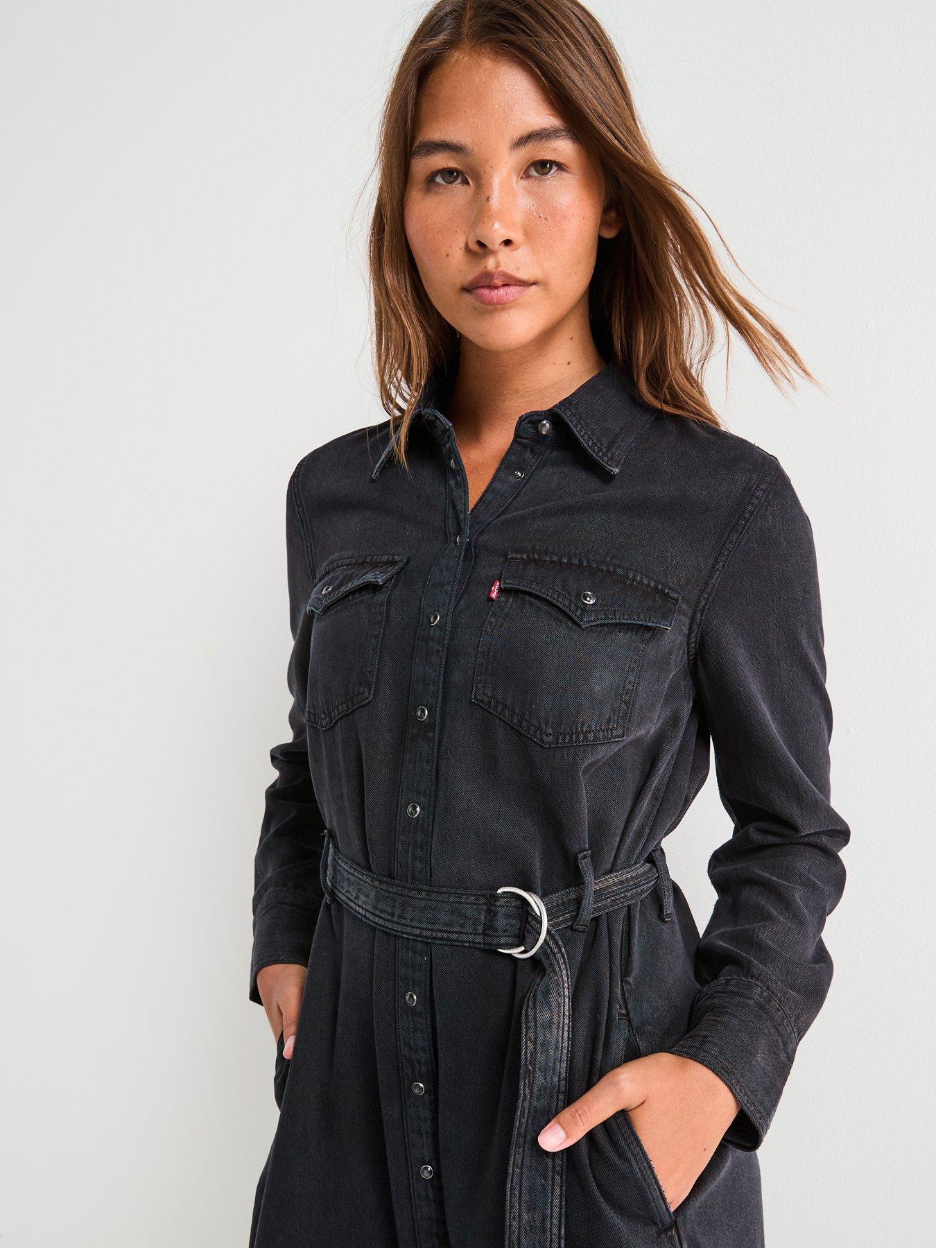 Image 4 of 4 of Levi's Quincey Long-sleeve Maxi Dress - Mini Scrape - Black