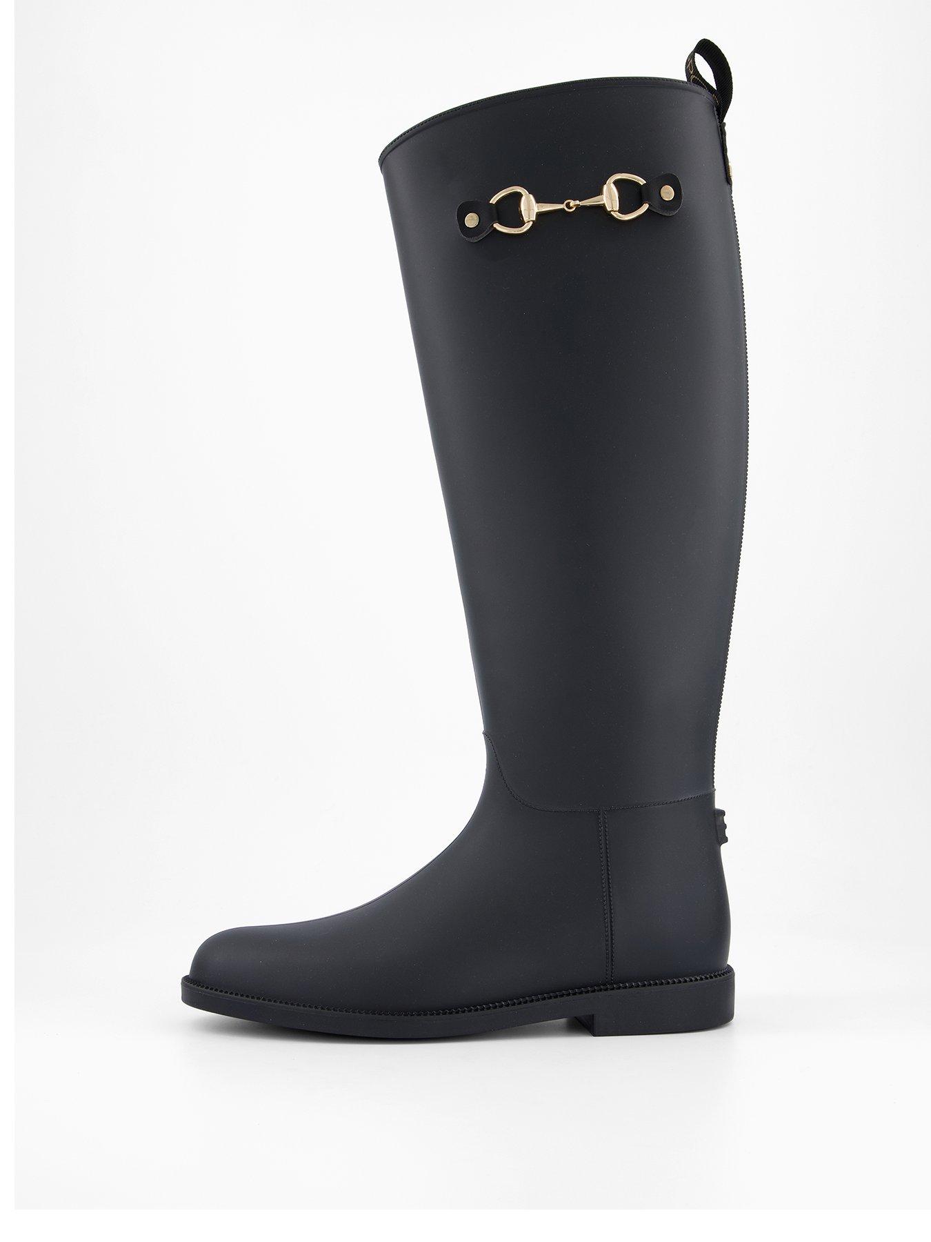  image of elle-sport-knee-high-riding-wellington-boot-black