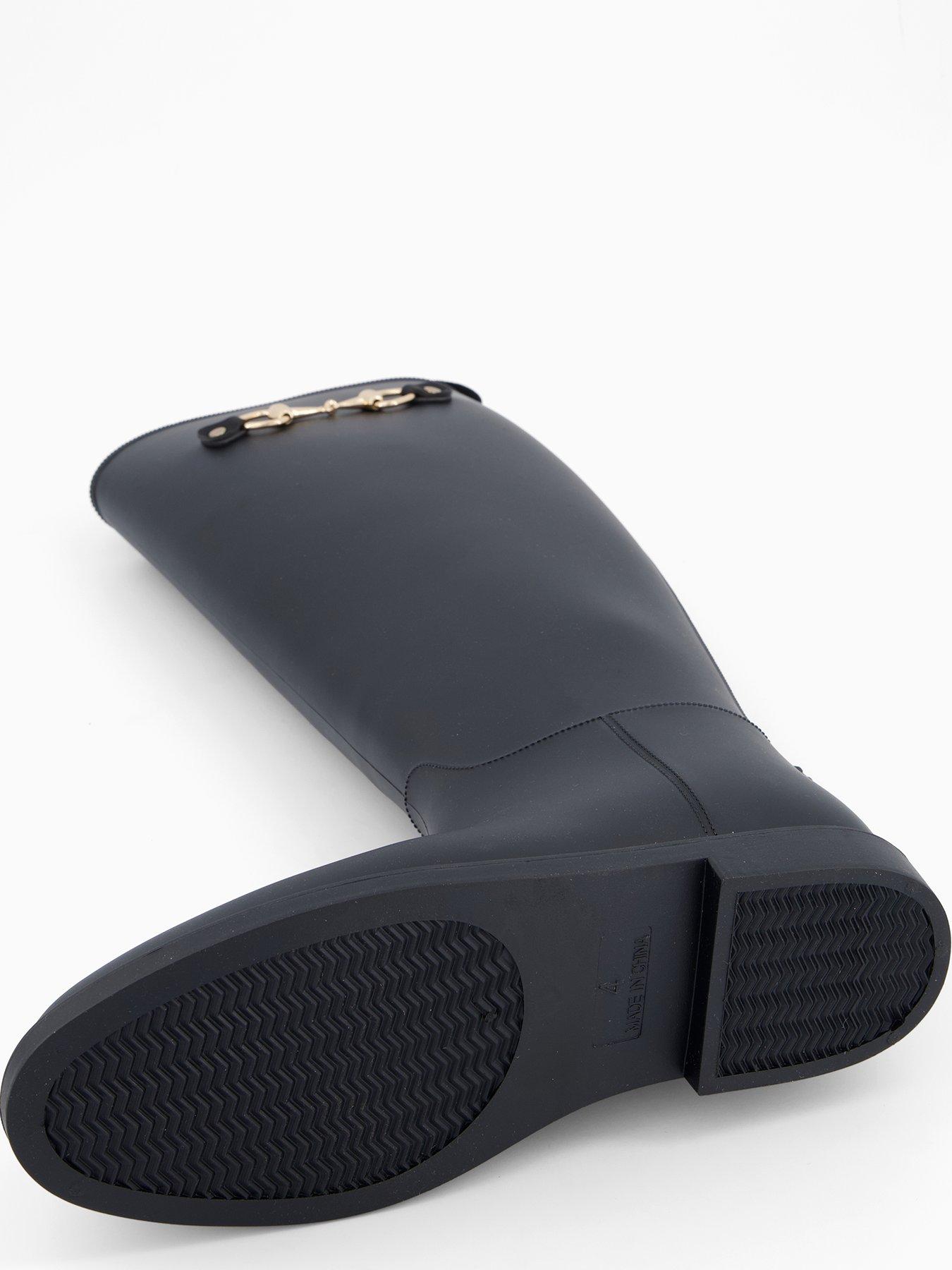  image of elle-sport-knee-high-riding-wellington-boot-black