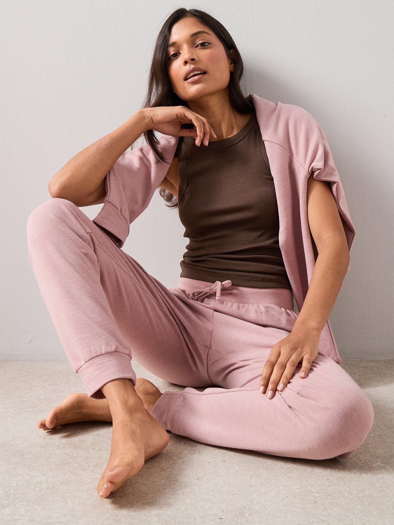 Image 6 of 7 of The Very Collection Marl Soft Touch Sweatshirt And Jogger Loungewear Set - Pink
