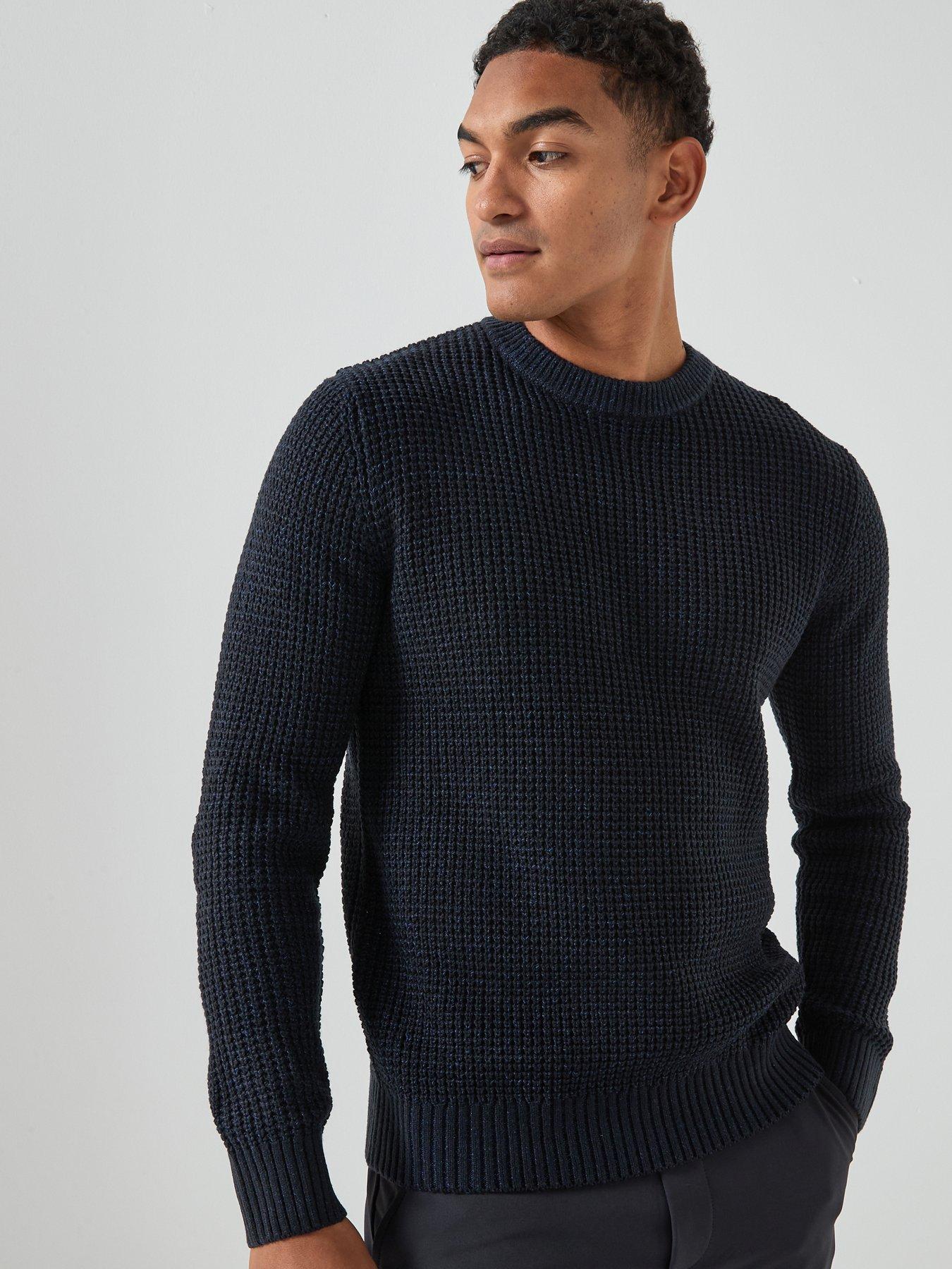 Jack & Jones Global Crew Neck Knitted Jumper - Navy