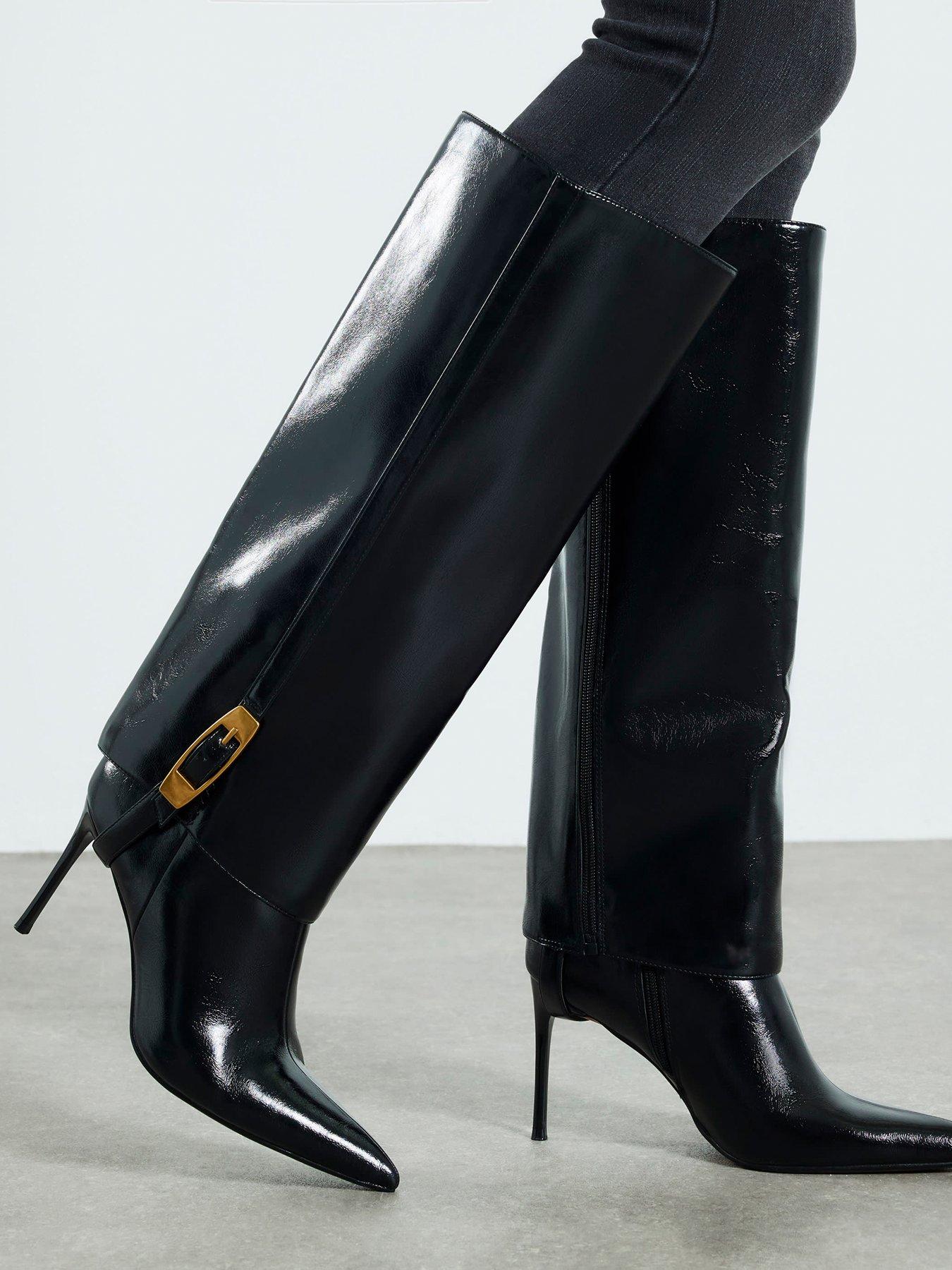 River Island 2 In 1 Skinny High Leg Boot - Black