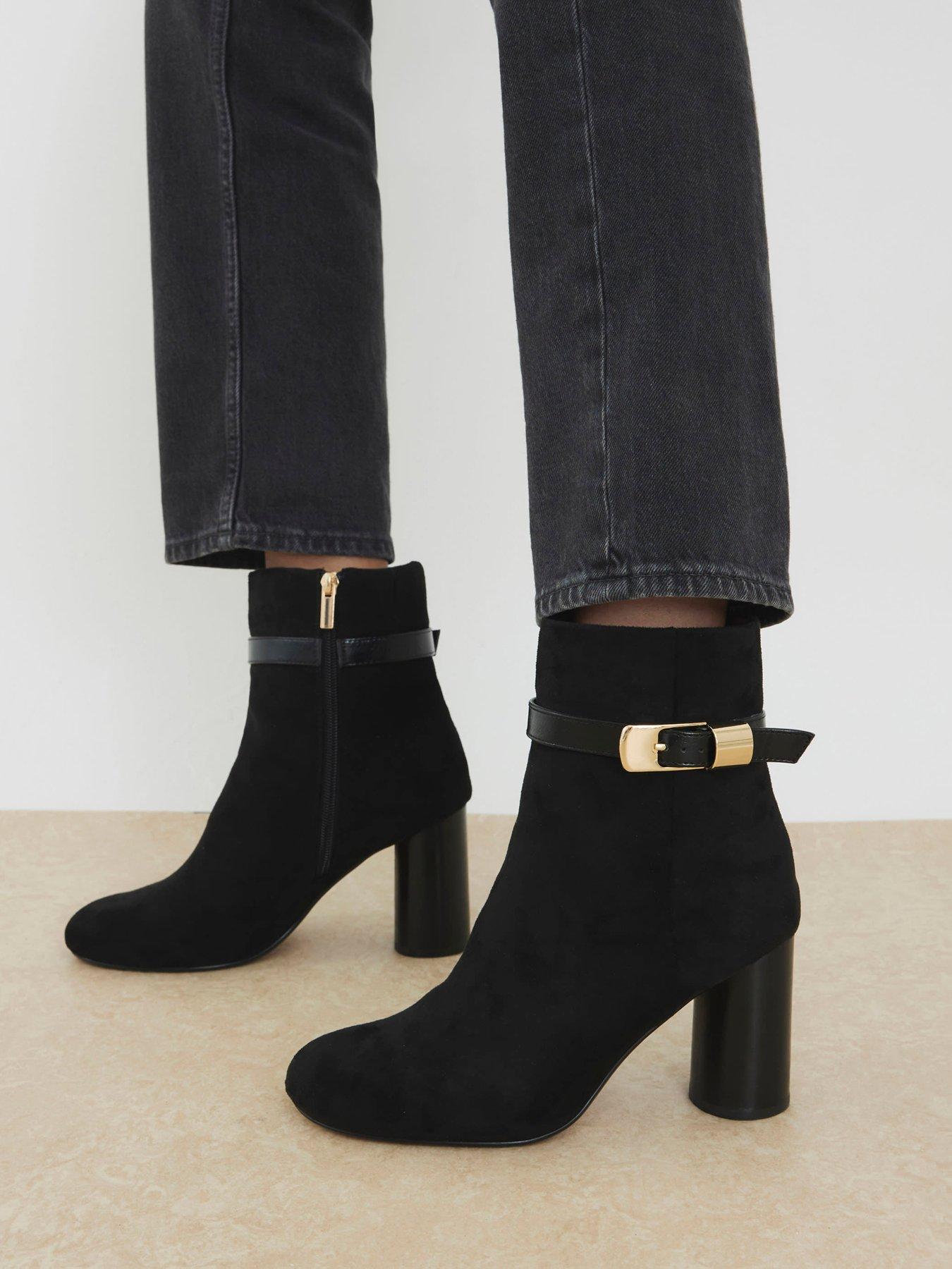 undefined Round Heeled Buckle Boot - Black