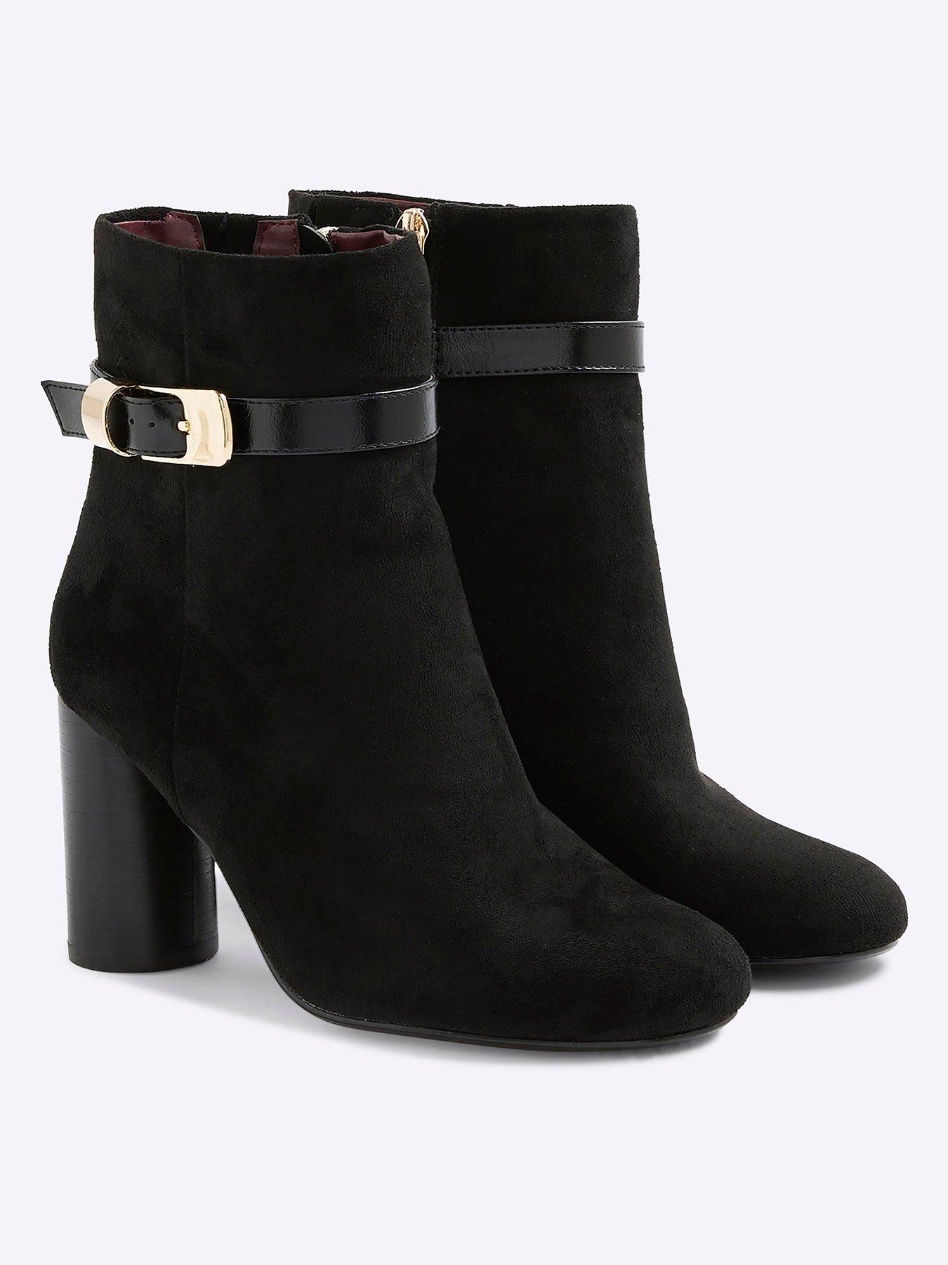 Image 3 of 6 of River Island Round Heeled Buckle Boot - Black