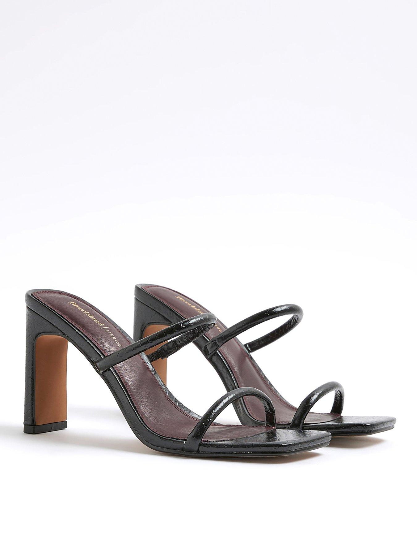 Image 2 of 5 of River Island Wide Double Strap Mule - Black