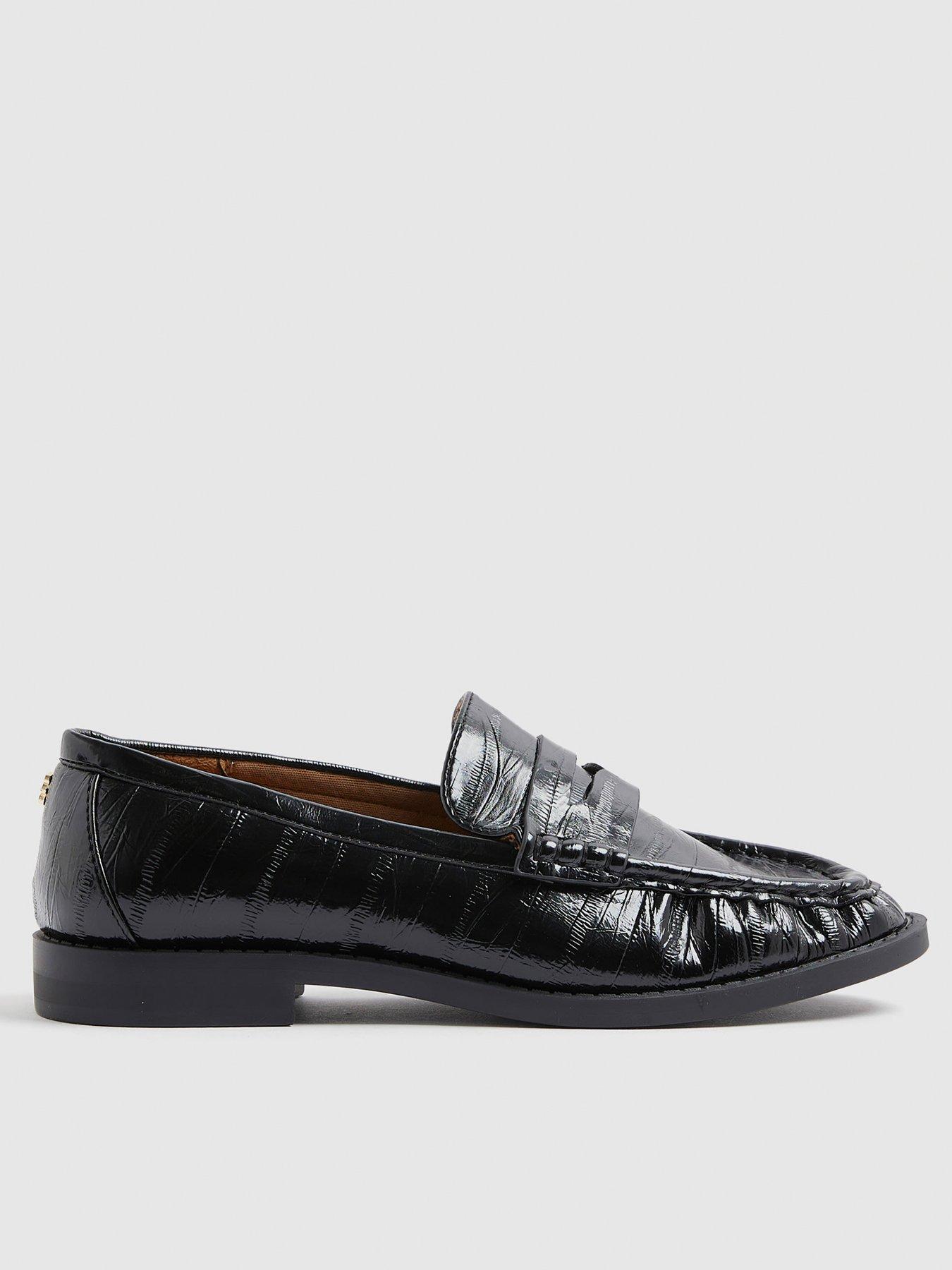 Image 2 of 6 of River Island Ruched Loafer - Black