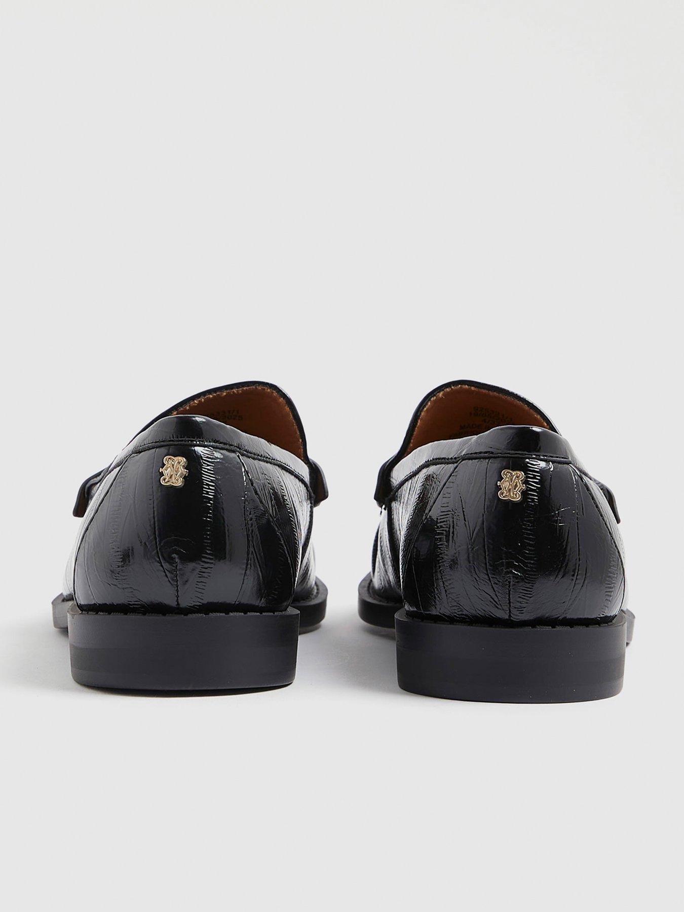 Image 4 of 6 of River Island Ruched Loafer - Black