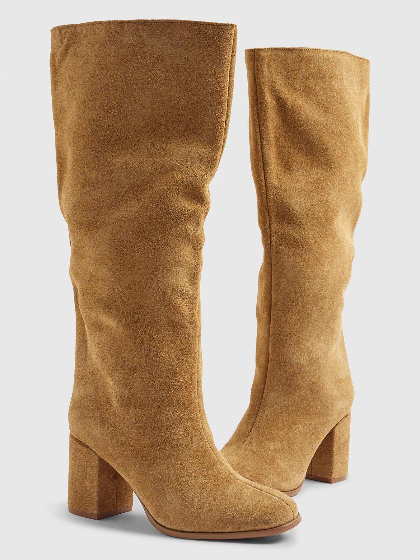 Image 4 of 5 of River Island Block Heel High Leg Boot - Brown