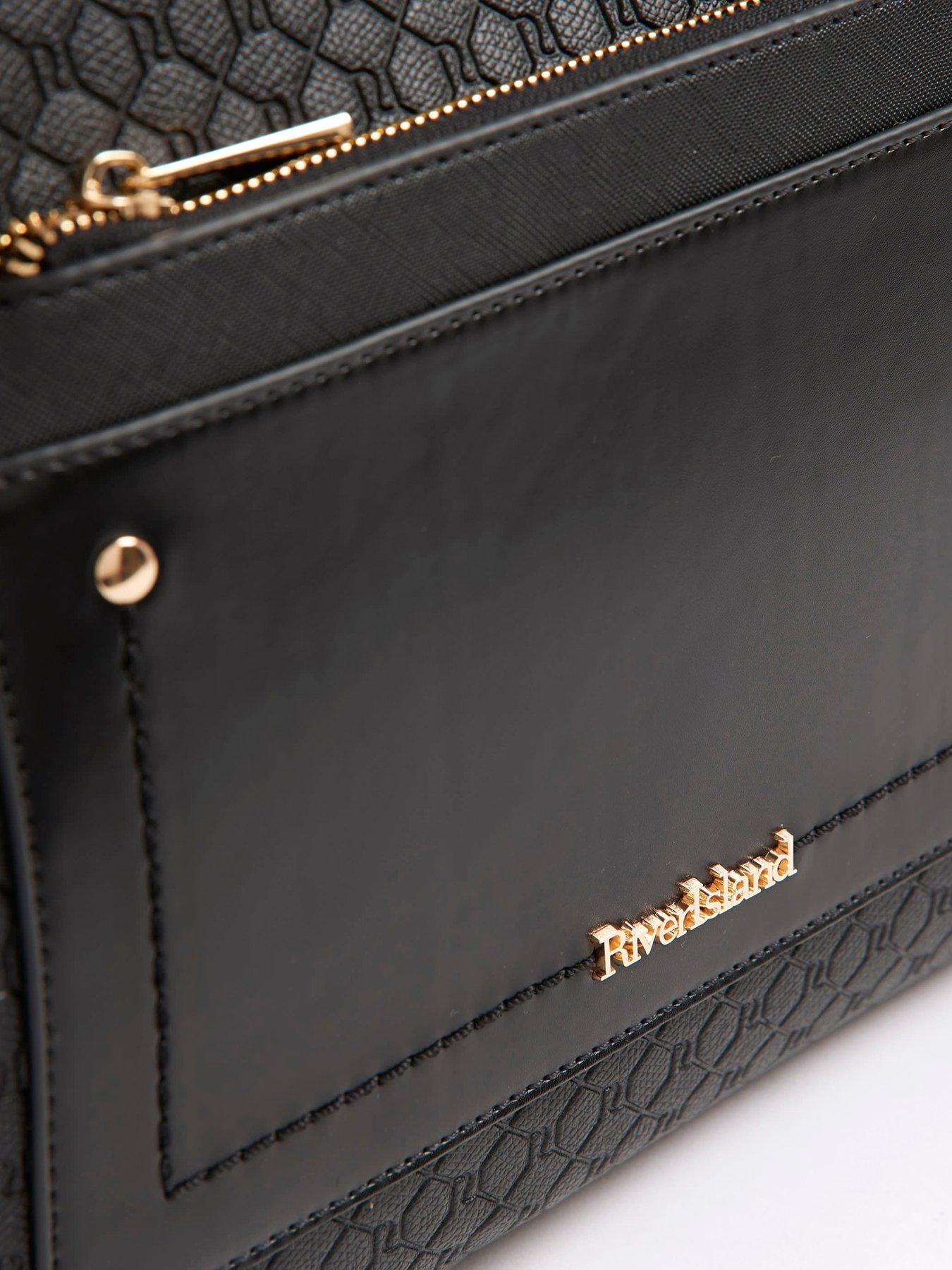 Image 5 of 5 of River Island Pocket Front Embossed Shopper Bag - Black