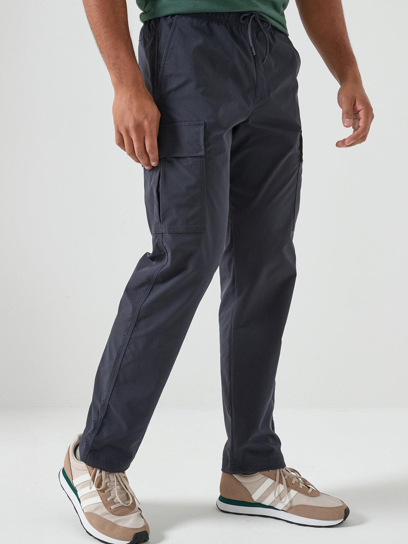 front image of jack-jones-kane-caso-tech-cargo-pants-navy