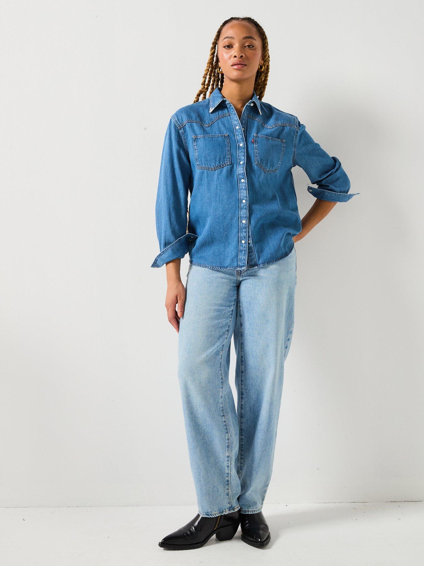 Image 3 of 6 of Levi's Teodora Western Shirt - Going Steady Tipped - Navy