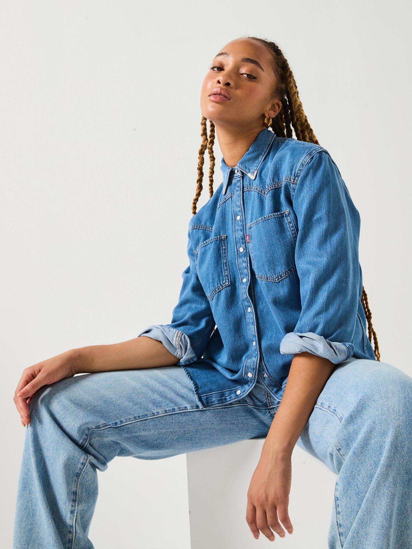 Image 4 of 6 of Levi's Teodora Western Shirt - Going Steady Tipped - Navy
