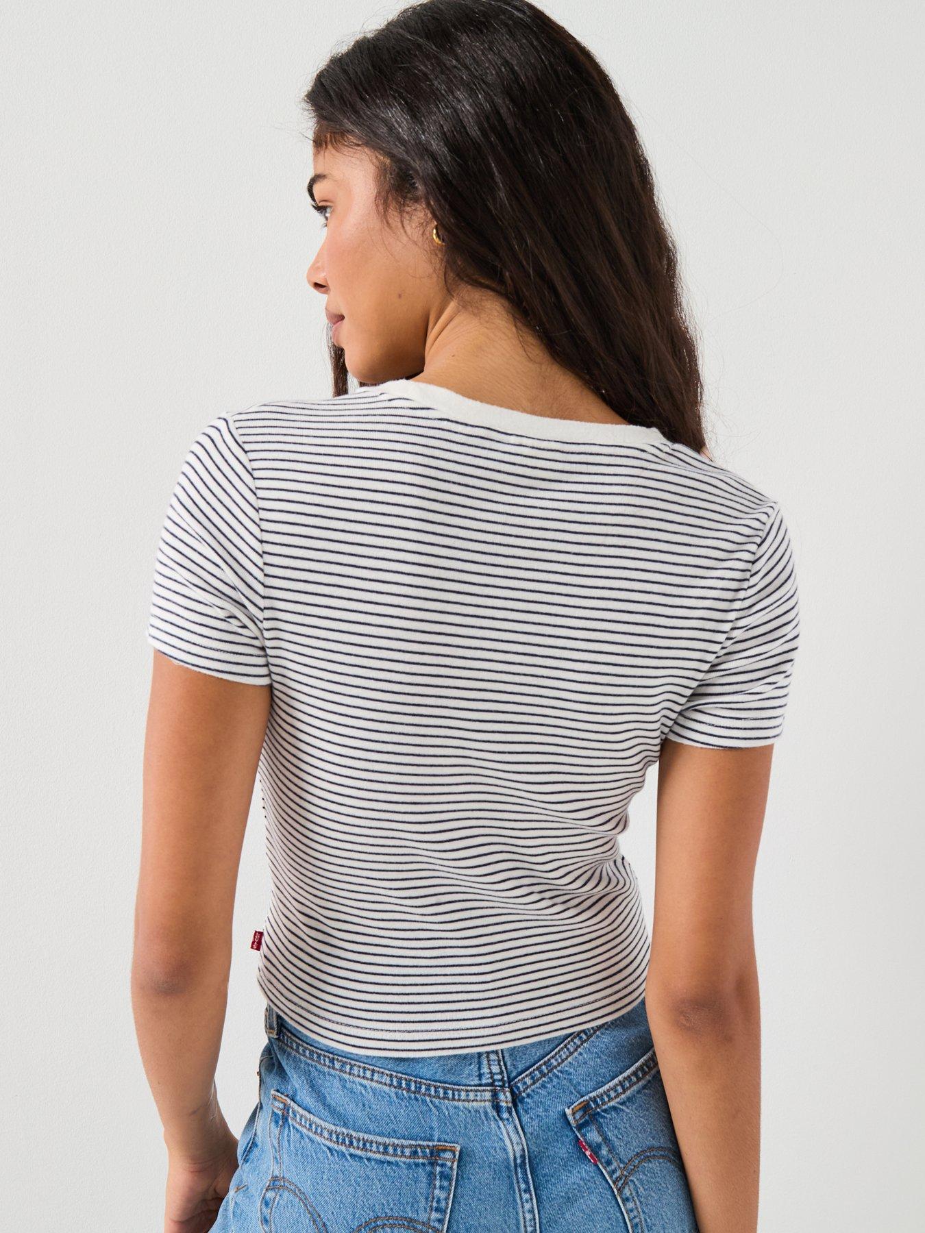  image of levis-essential-sporty-t-shirt-annalise-stripe-peacoat-cotton-blue