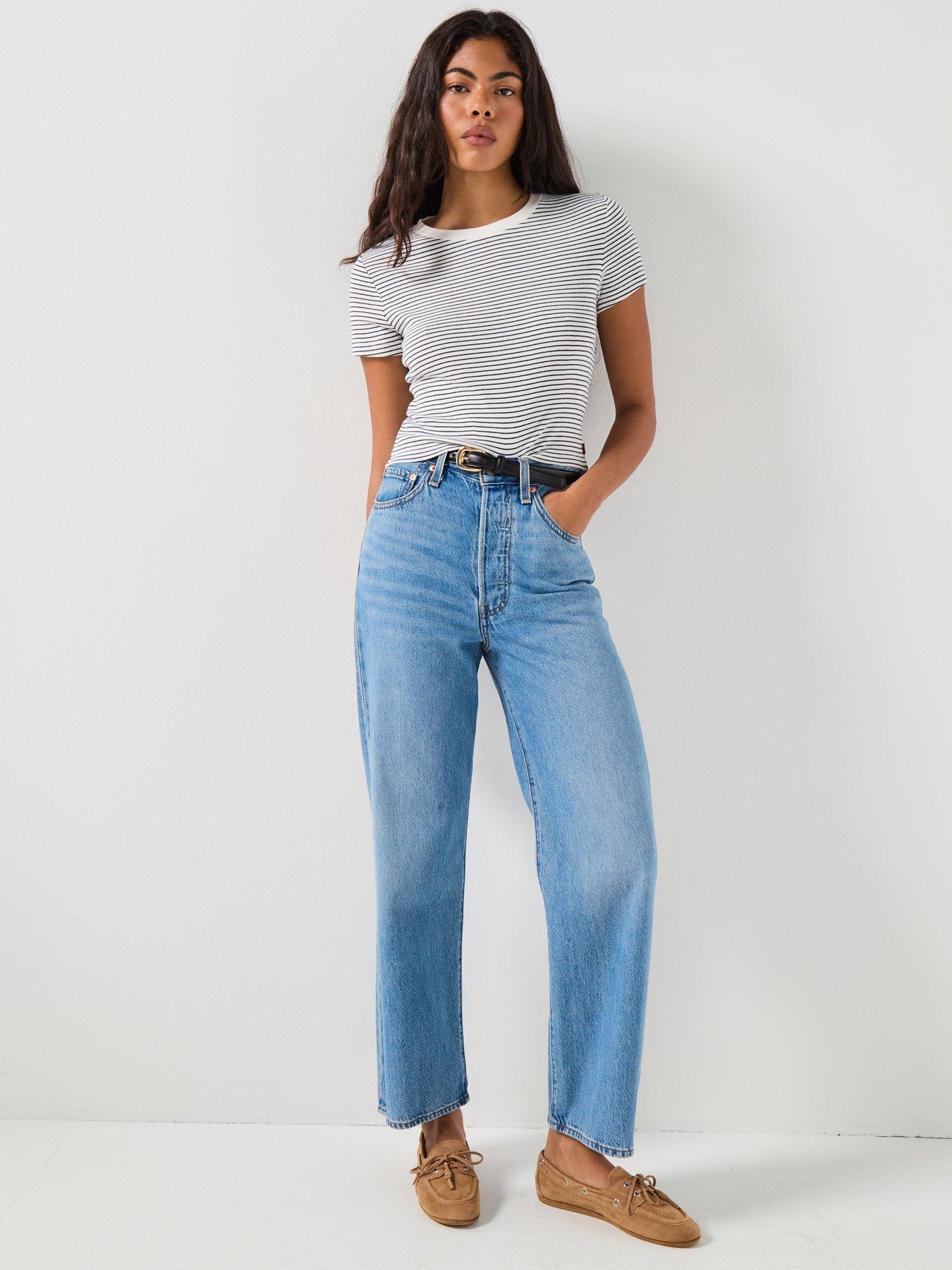  image of levis-essential-sporty-t-shirt-annalise-stripe-peacoat-cotton-blue