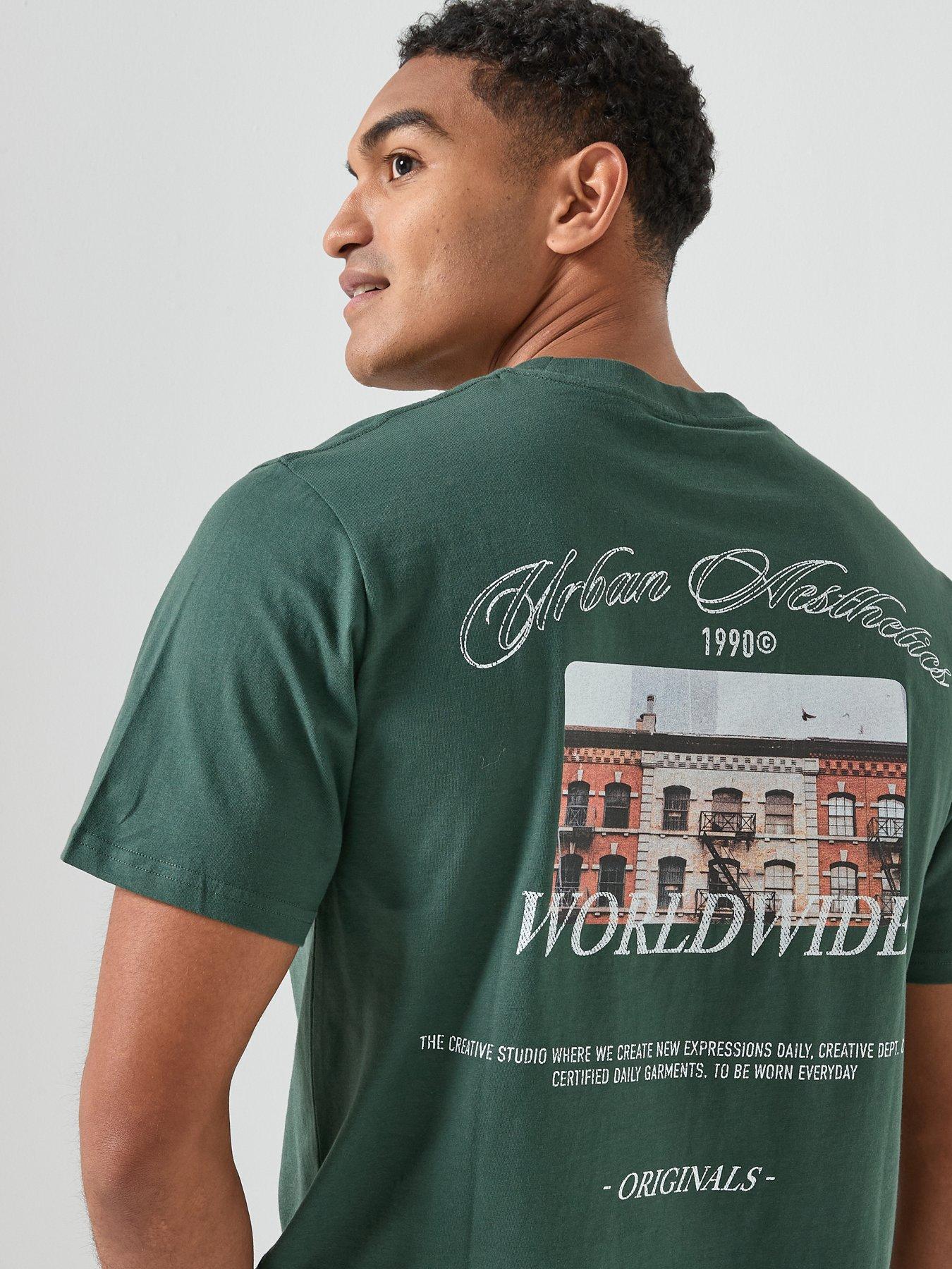  image of jack-jones-bleeker-photo-graphic-t-shirt-dark-green