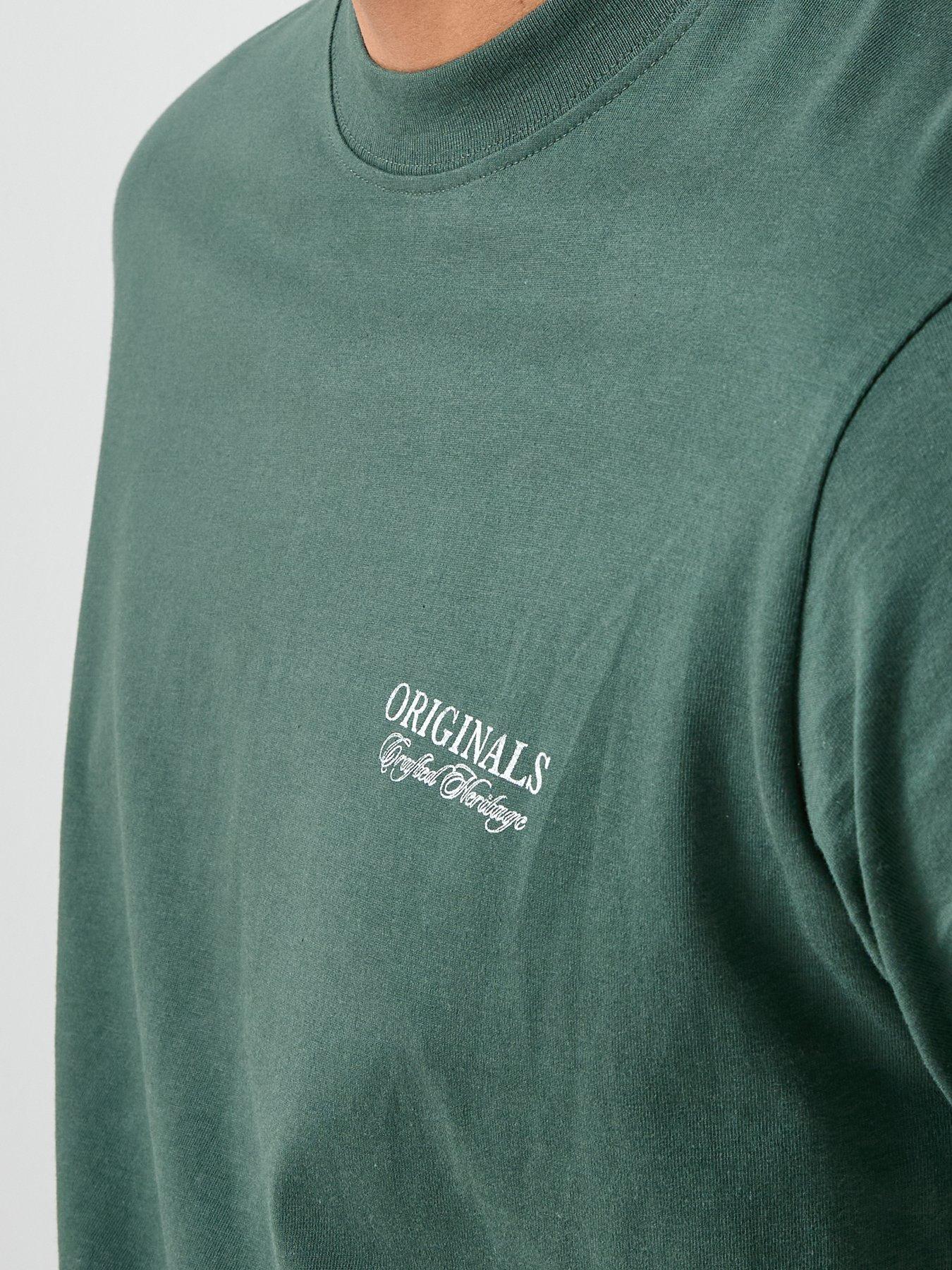  image of jack-jones-bleeker-photo-graphic-t-shirt-dark-green
