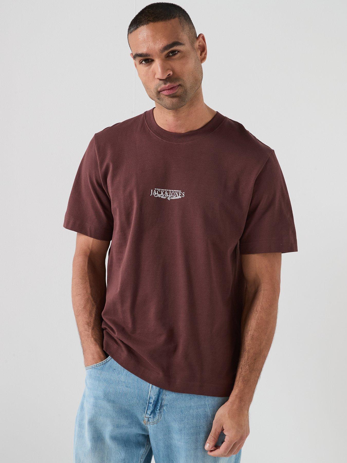 Image 2 of 5 of Jack & Jones Bleeker Back Graphic Box T-Shirt - Brown