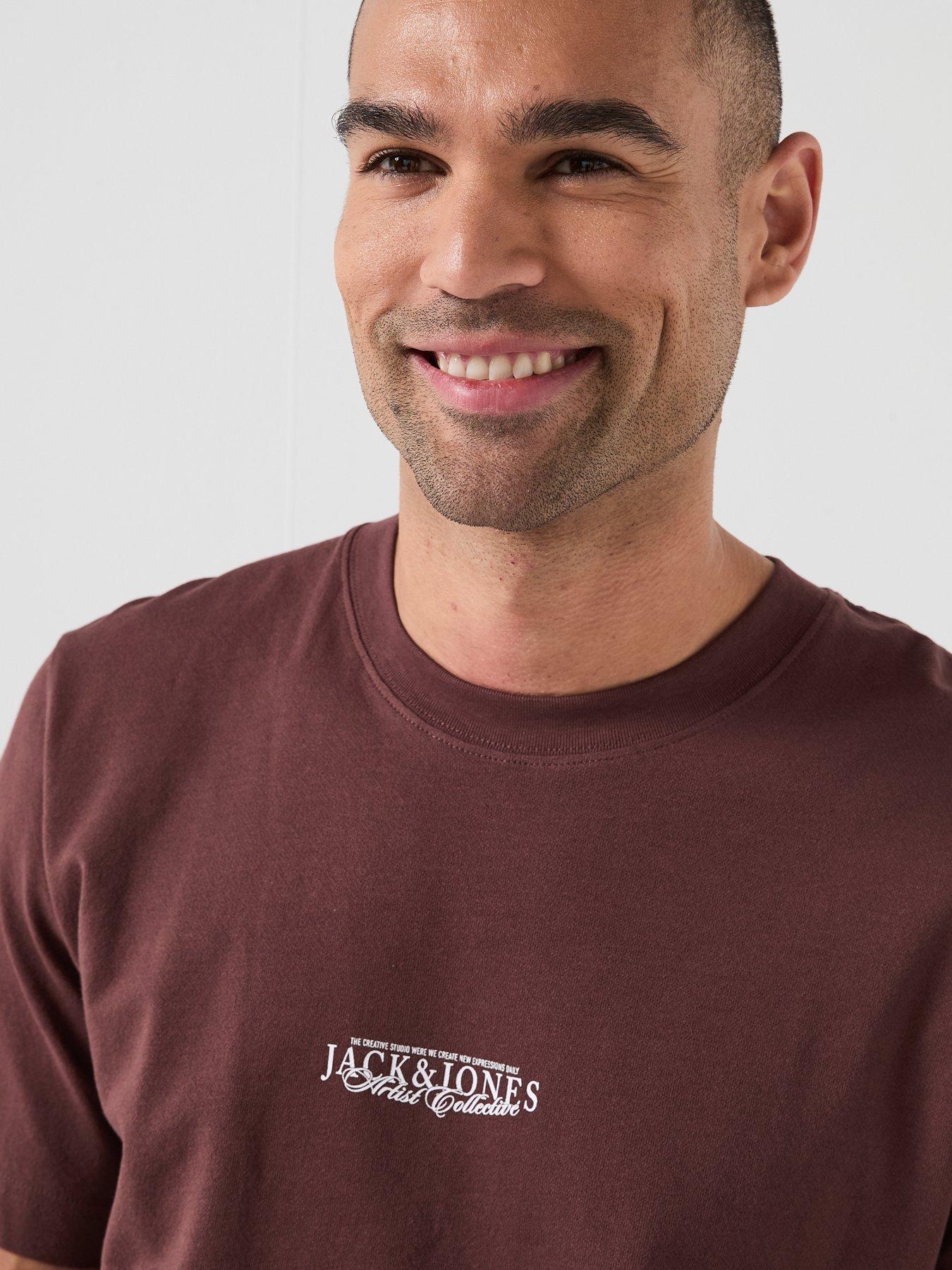 Image 5 of 5 of Jack & Jones Bleeker Back Graphic Box T-Shirt - Brown