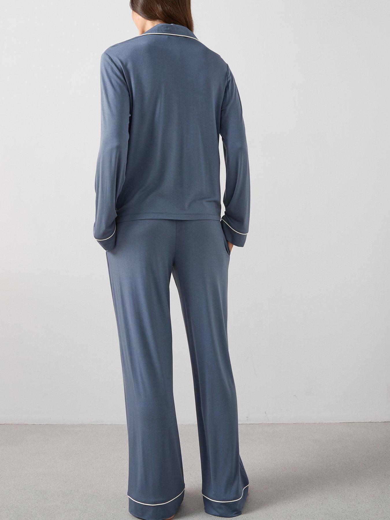 Image 2 of 6 of The Very Collection Jersey Revere Pj Set - Blue