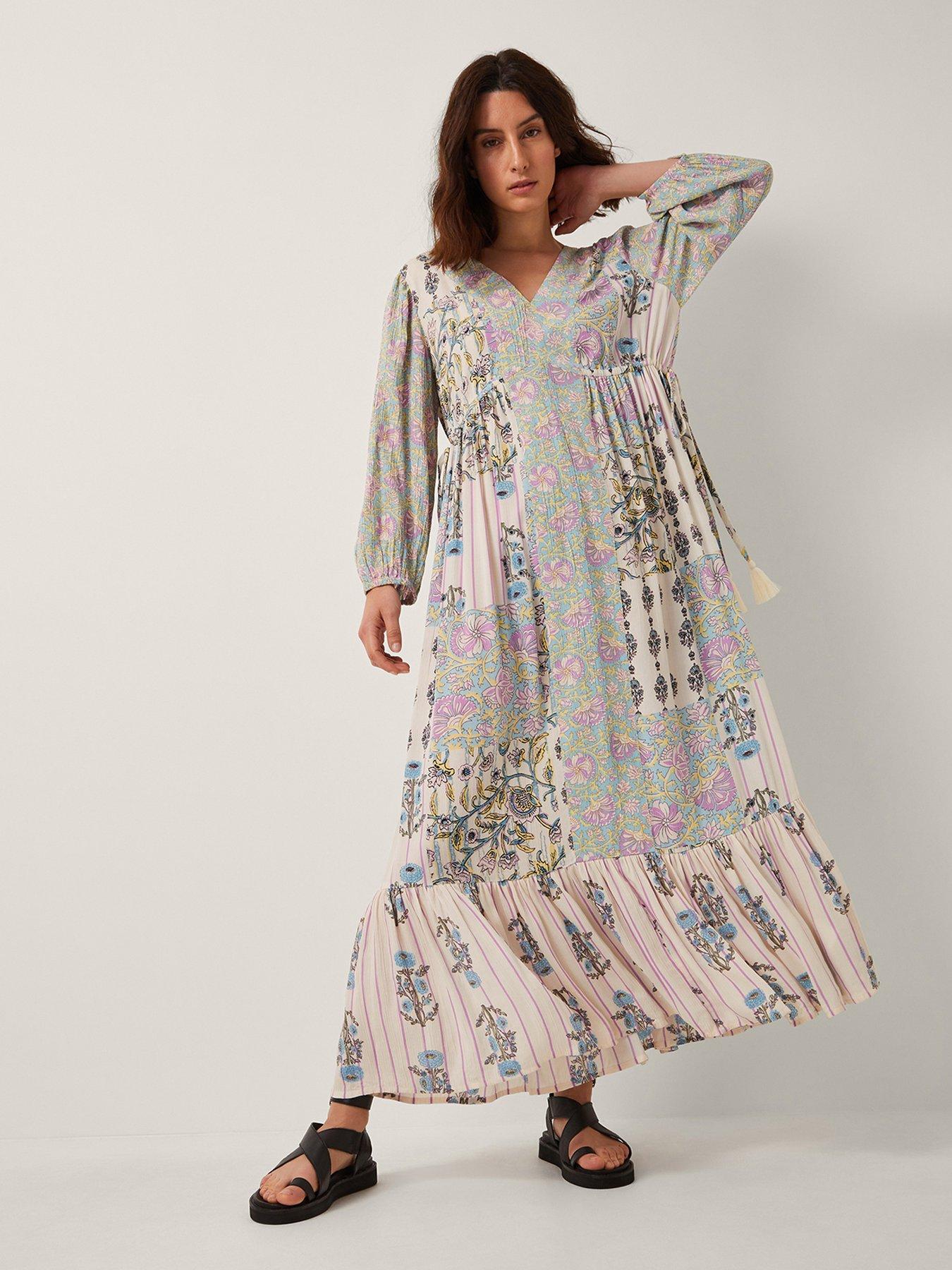 Image 1 of 5 of Monsoon Selene Print Dress - Ivory