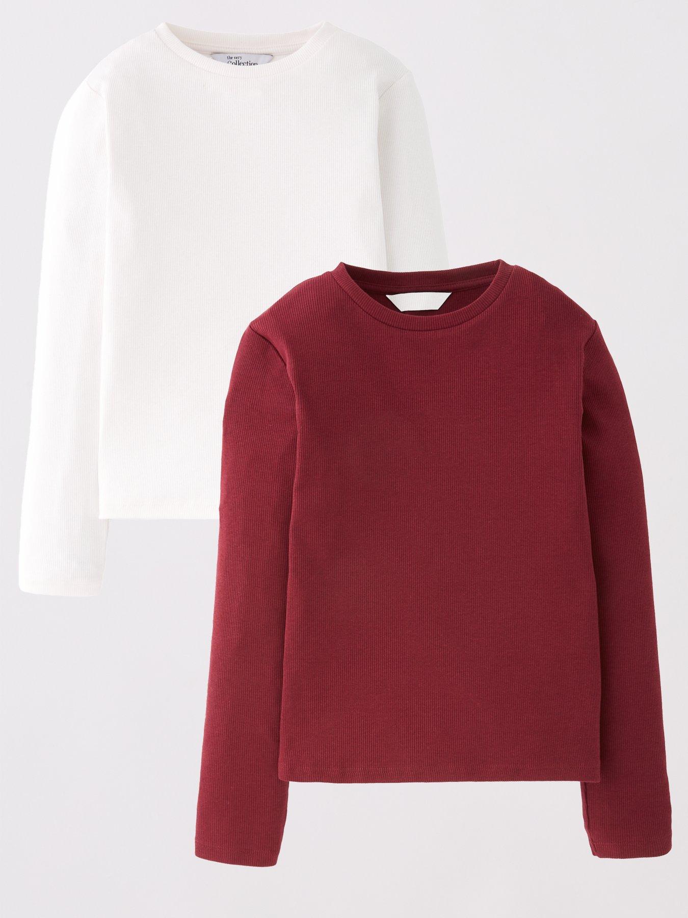 The Very Collection Girls 2 Pack Rib Tops - Multi